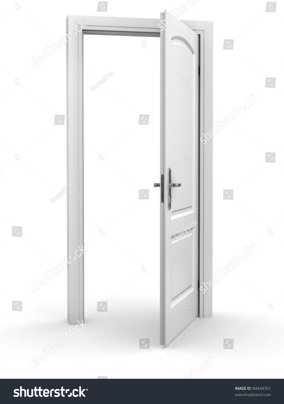 Open Door Over White Background Stock Illustration 84434761 | Shutterstock