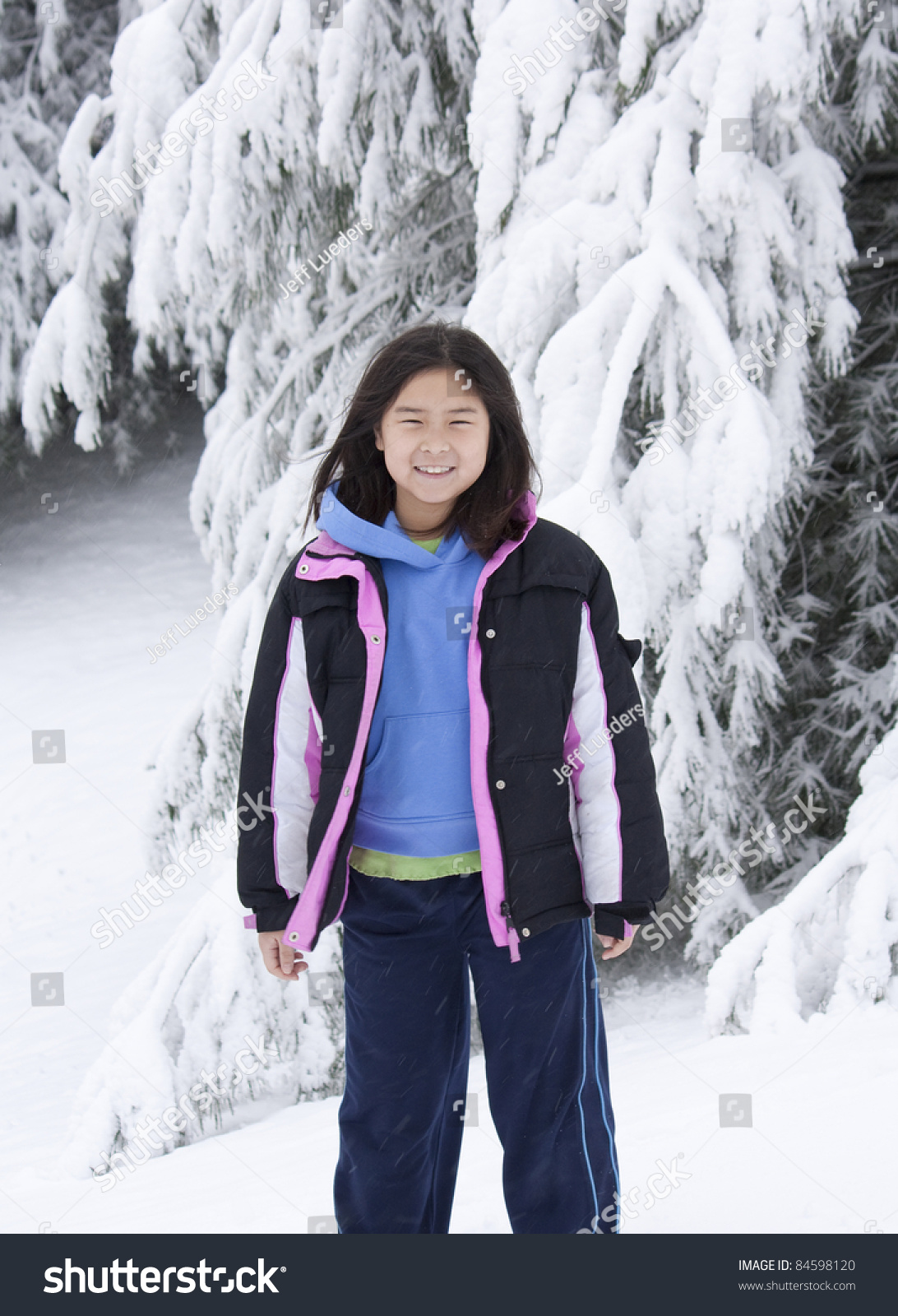 Young Korean Girl Standing Front Snow Stock Photo 84598120 | Shutterstock