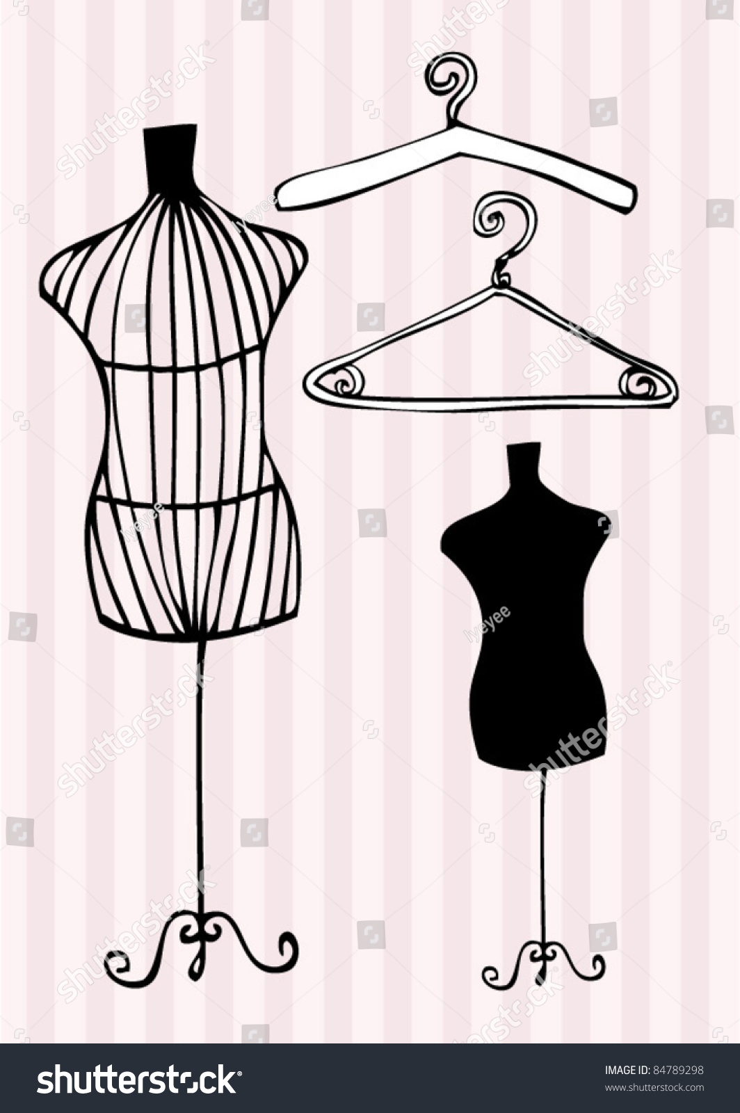 Mannequin Clothes Hangers Illustrationvector Stock Vector (Royalty Free ...