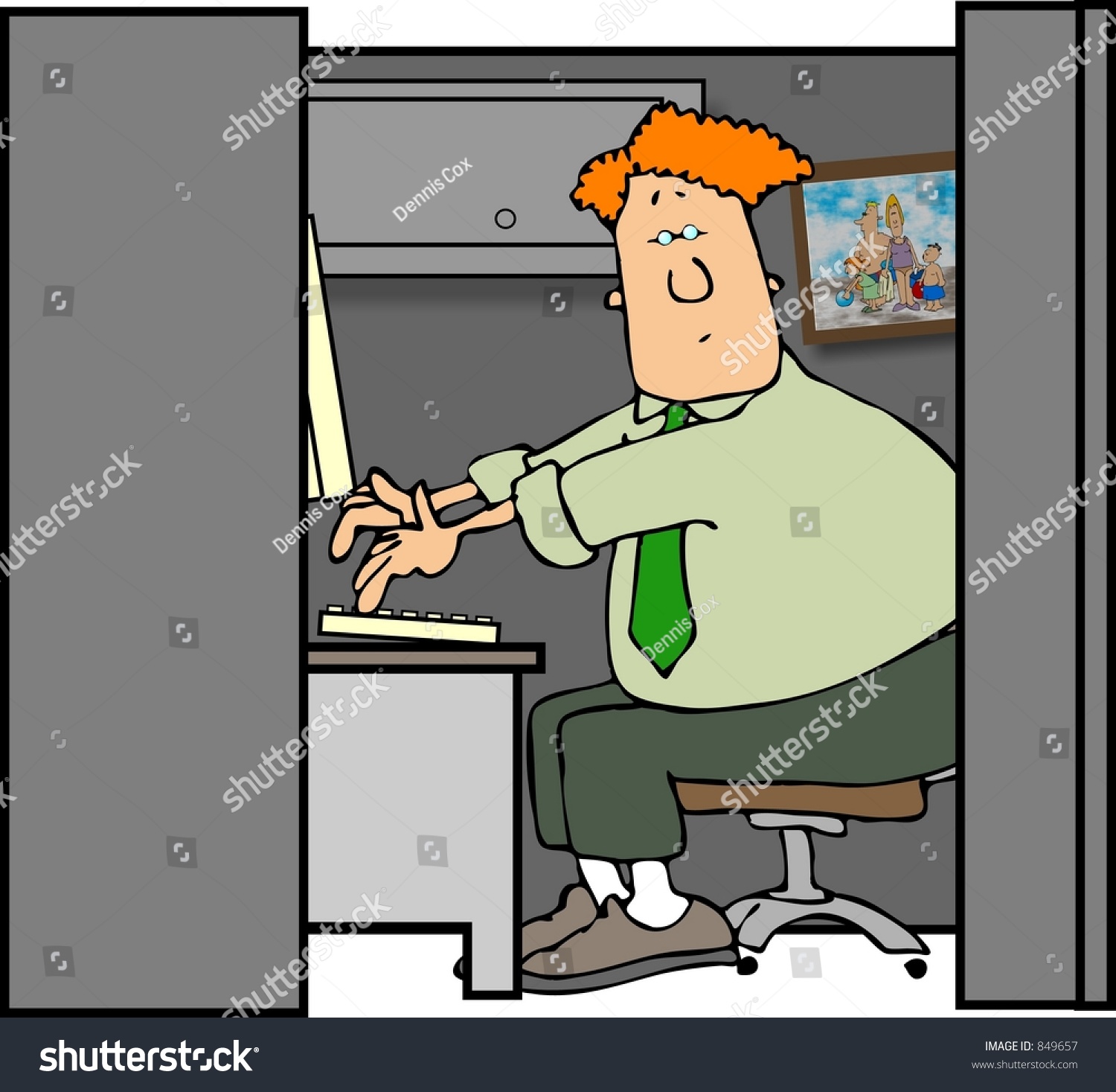 Man Cubicle Stock Illustration 849657 | Shutterstock