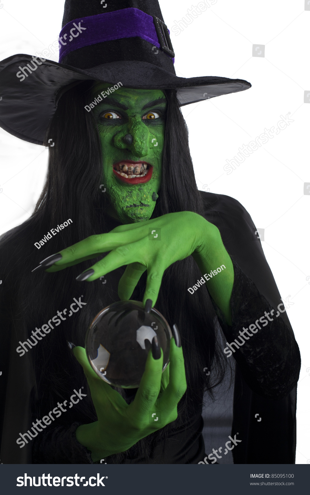 Scary Witch Her Crystal Ball Isolated Stock Photo 85095100 | Shutterstock