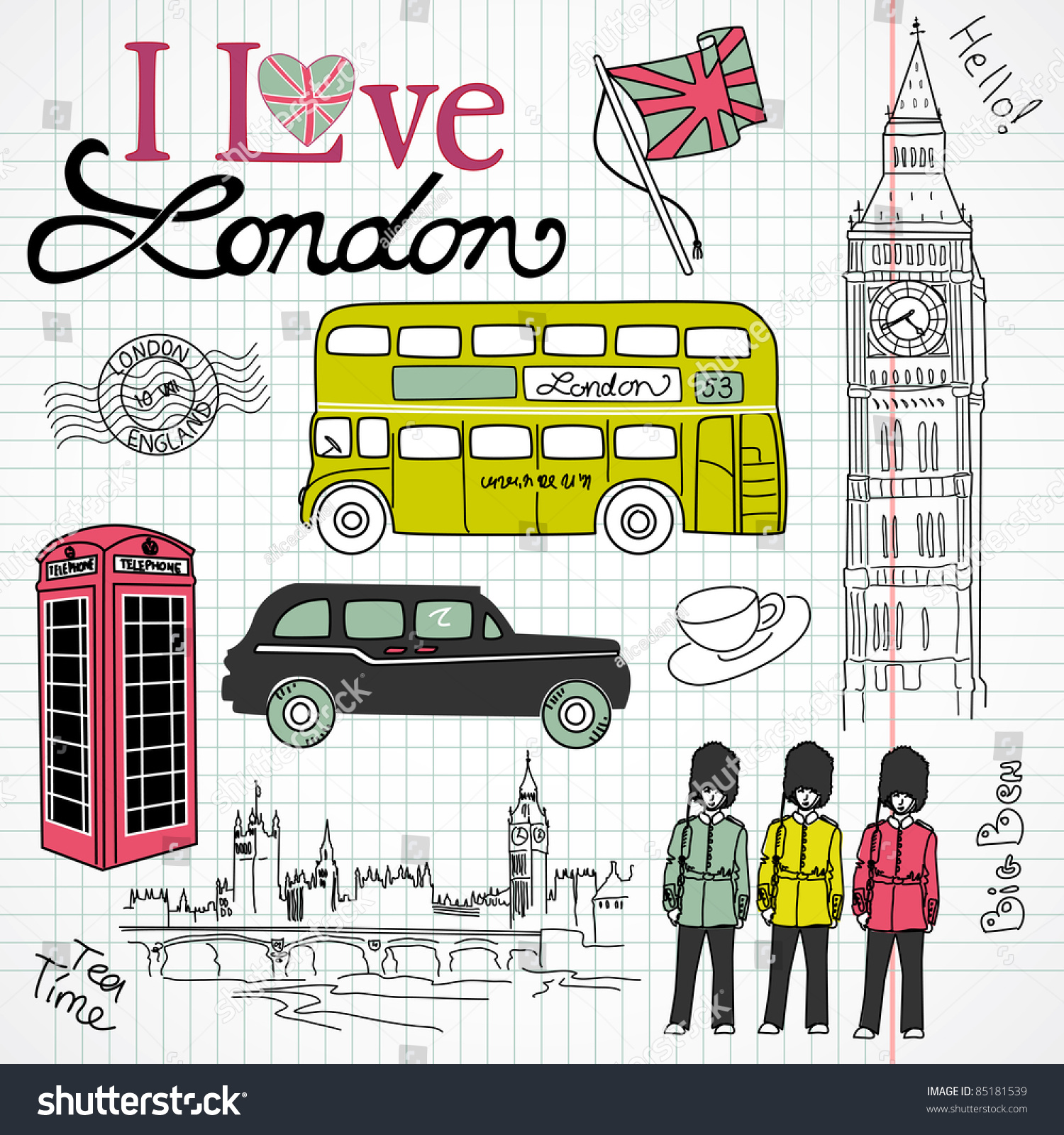 Меловые рисунки на тему Лондон