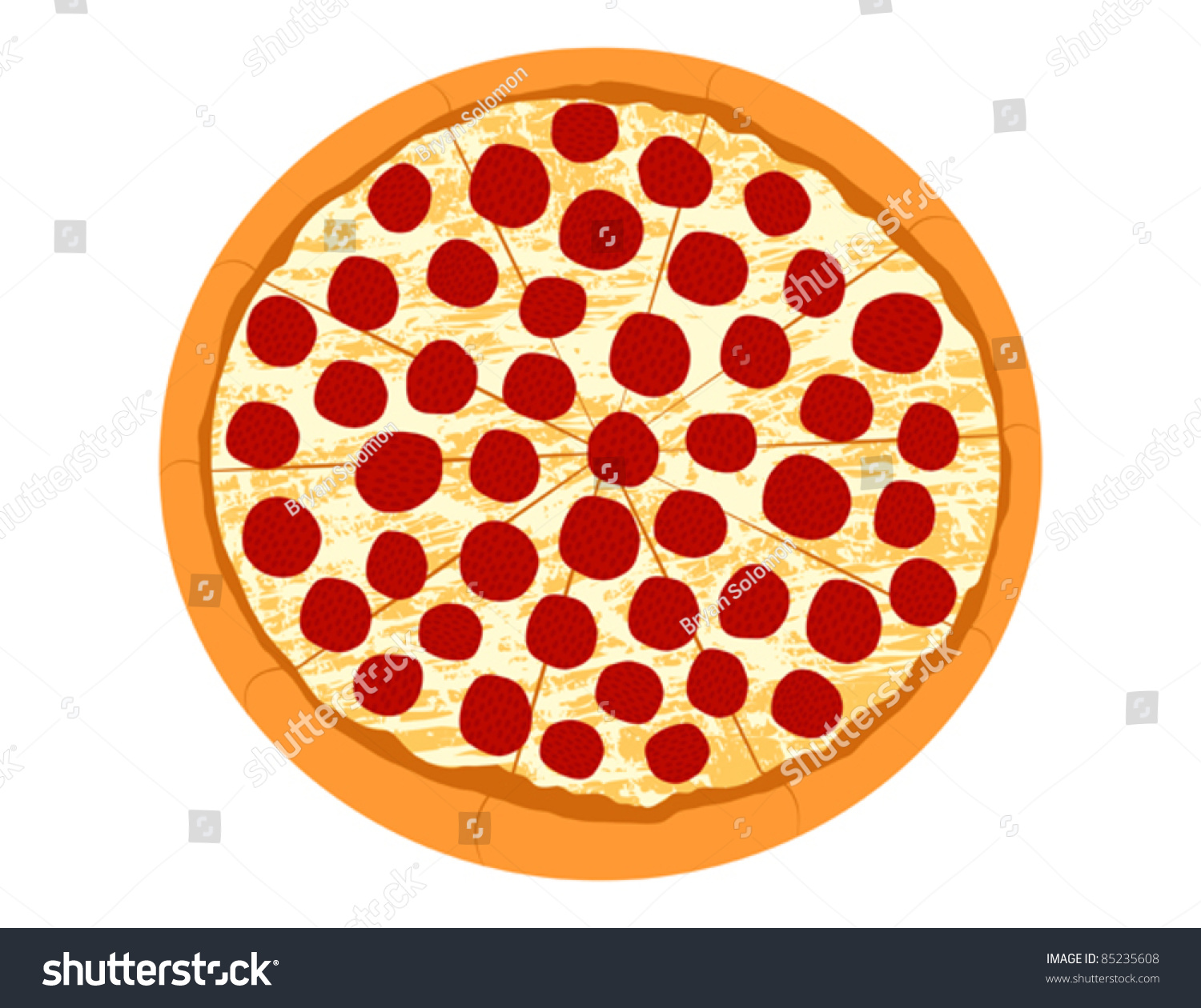 Пицца пепперони вектор
