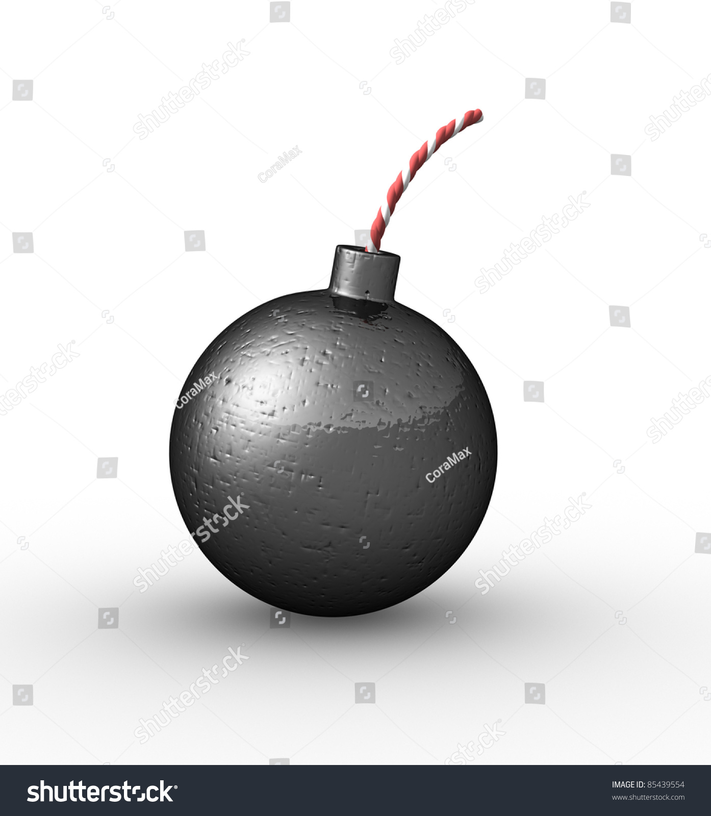 Bomb On White Background 3d Render Stock Illustration 85439554 ...