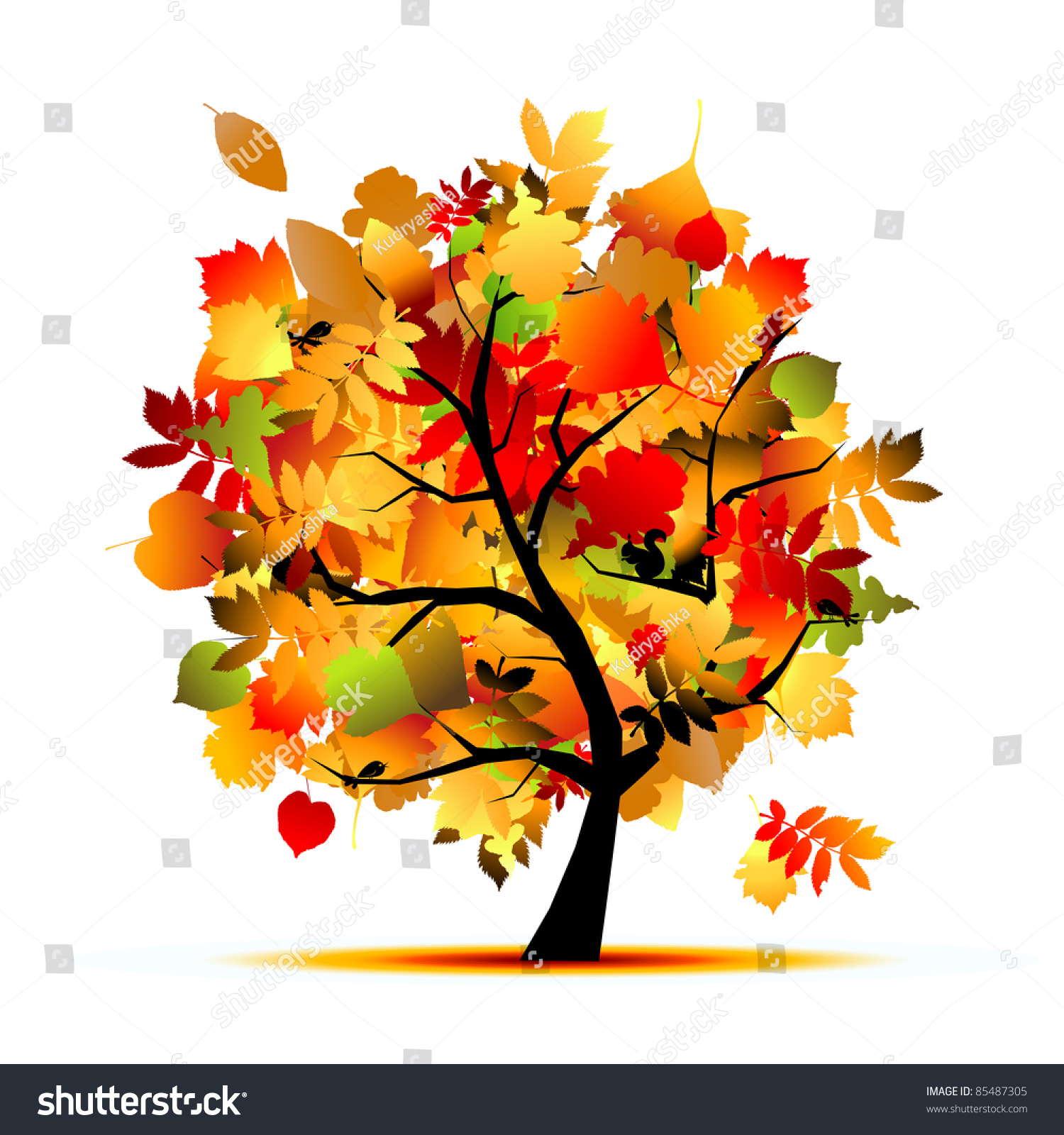 Плакат с изображением осеннего дерева