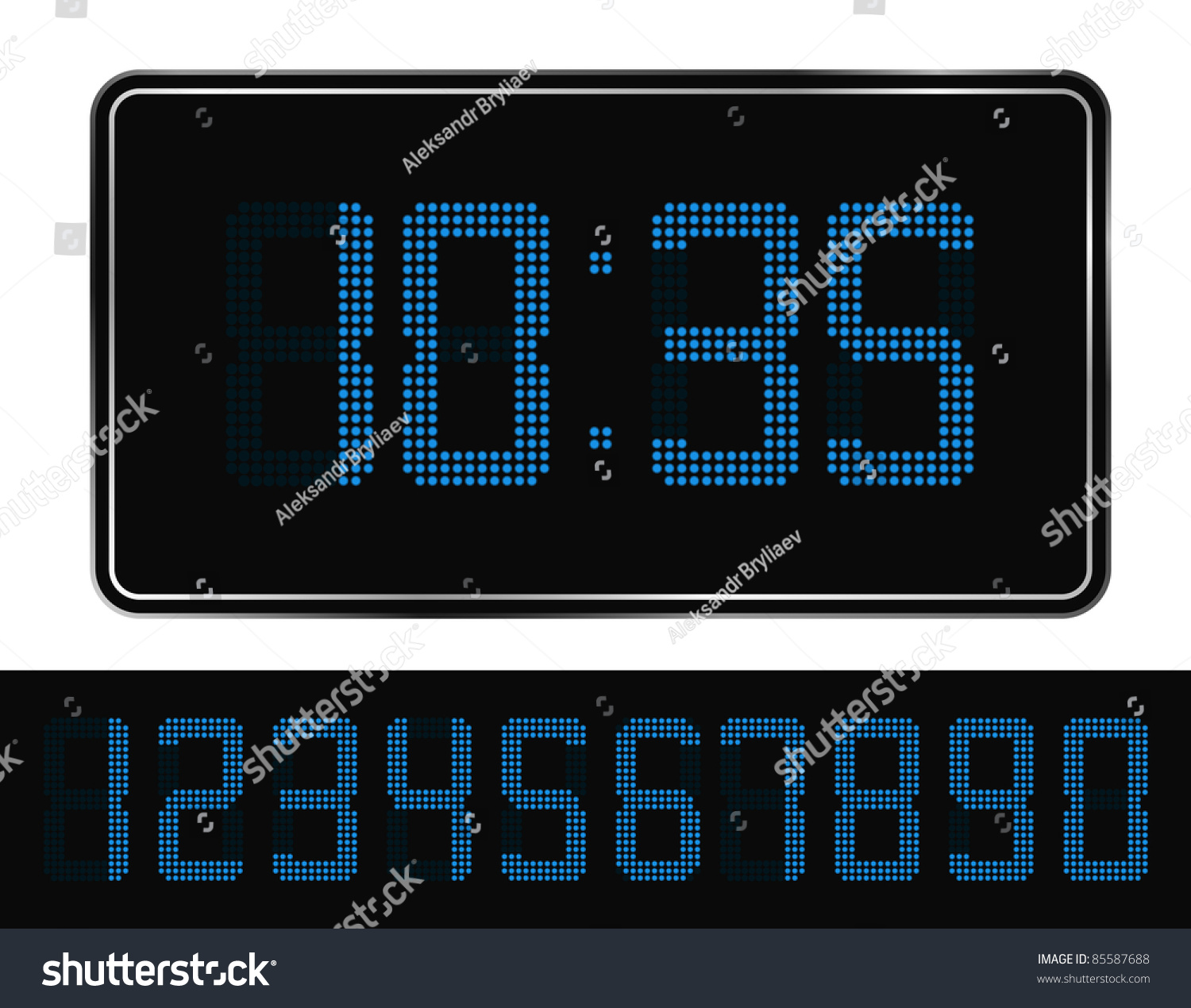 Vector Blue Digital Clock Stock Vector (Royalty Free) 85587688 ...