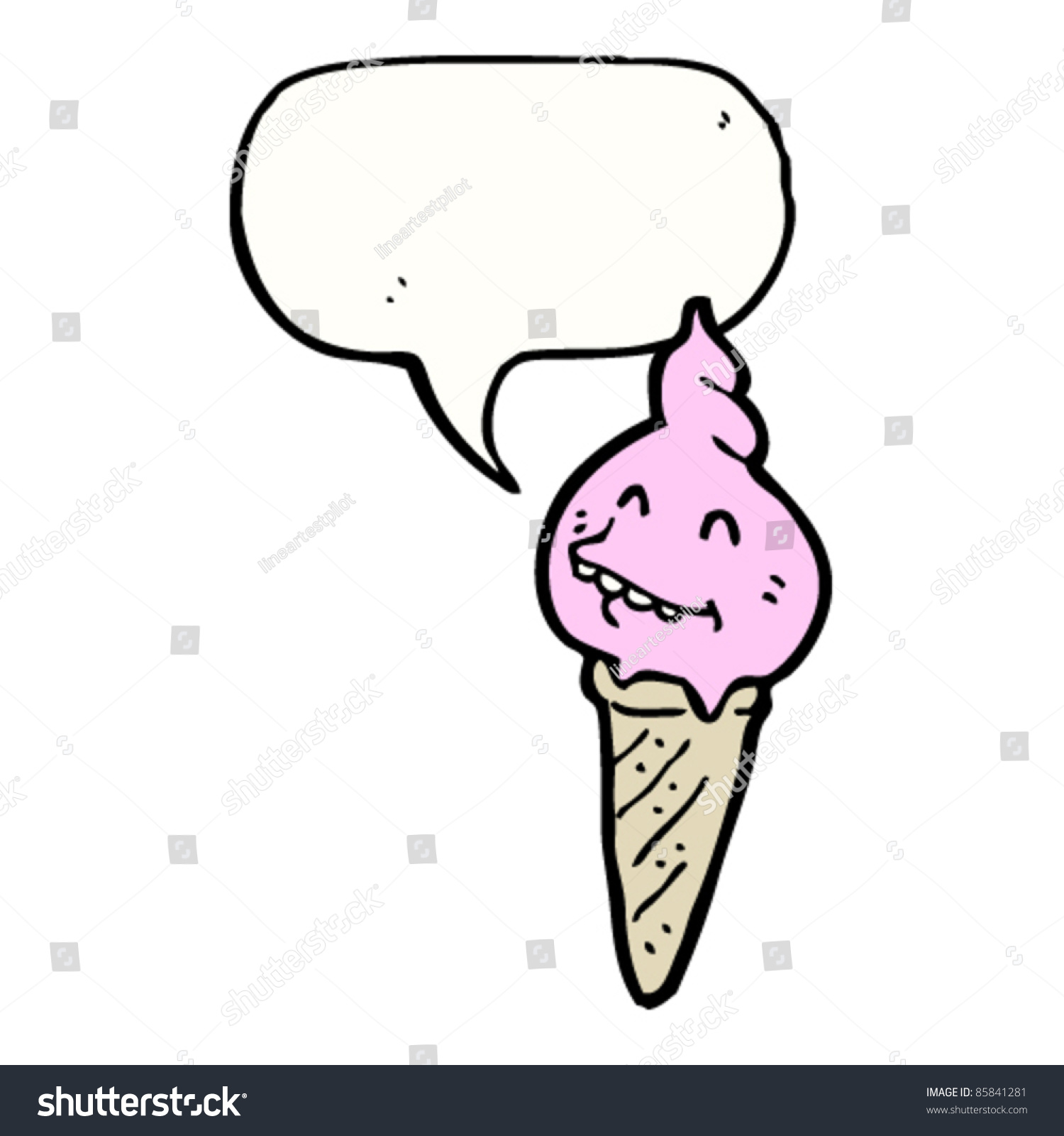 Cartoon Ice Cream Face Stock Vector Royalty Free 85841281 Shutterstock 