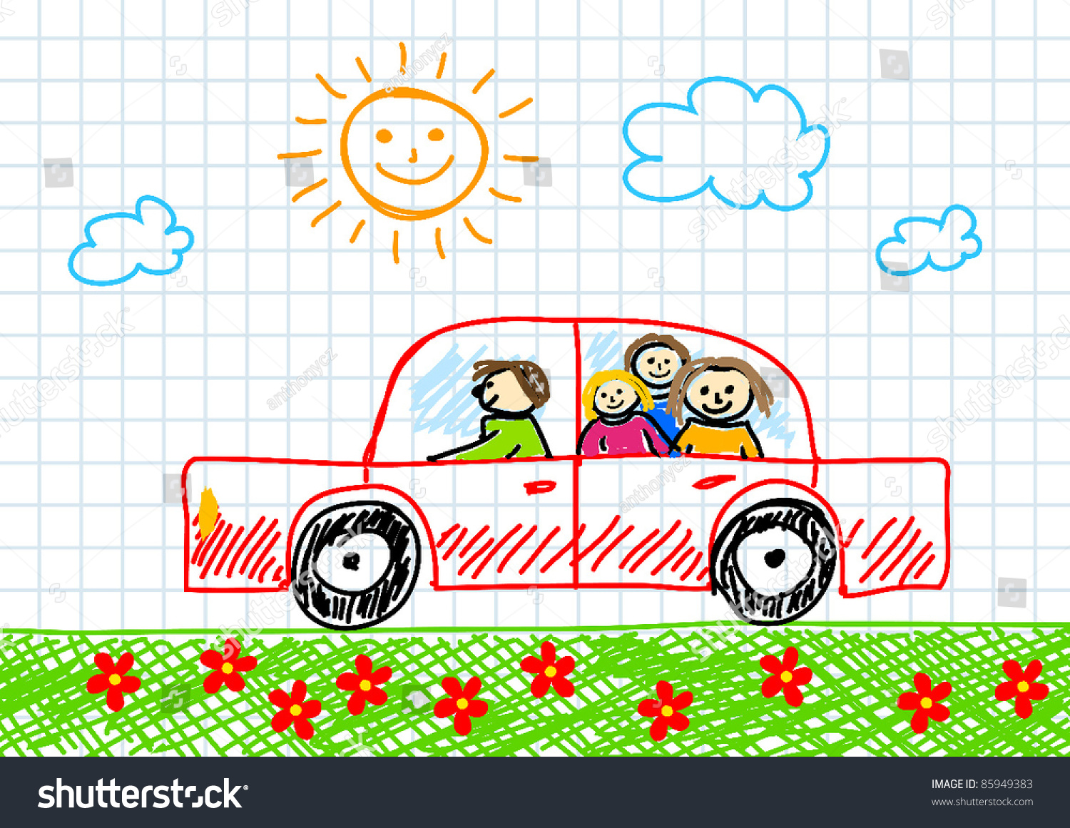 Рисунок ко Дню автомобилиста для детей