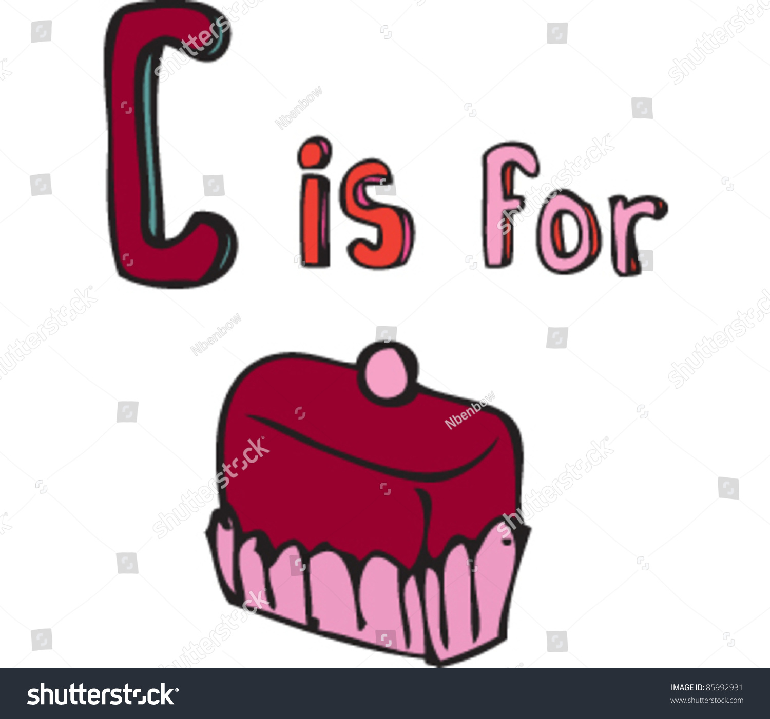 Drawing Letter C Cake Stock Vector (Royalty Free) 85992931 | Shutterstock