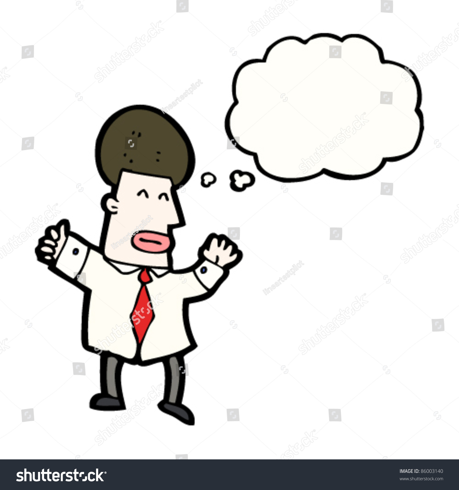 Cartoon Office Man Thinking Stock Vector Royalty Free 86003140