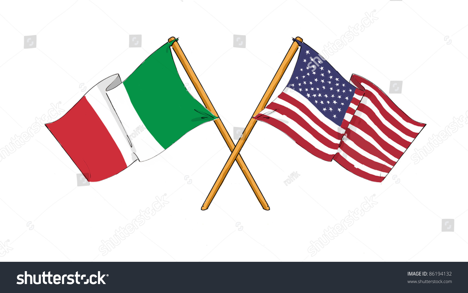 American Italian Alliance Friendship Stock Illustration 86194132 ...