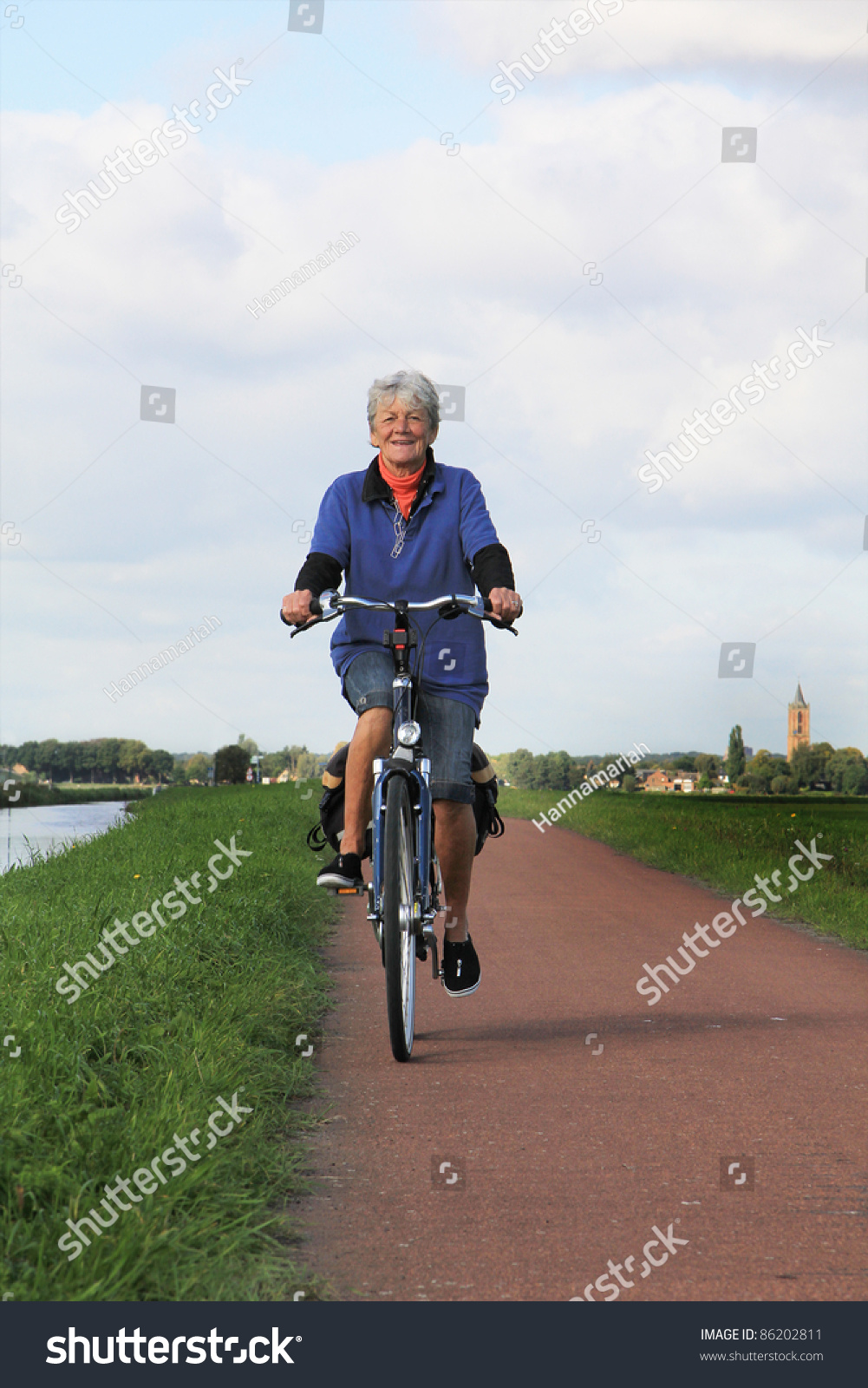 old lady riding a bike