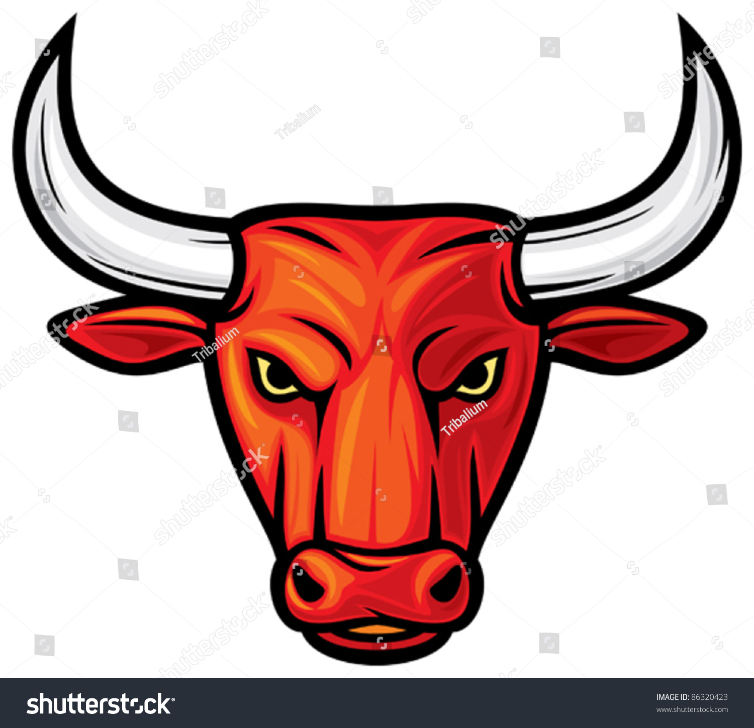 Bull Head Stock Vector (Royalty Free) 86320423 | Shutterstock