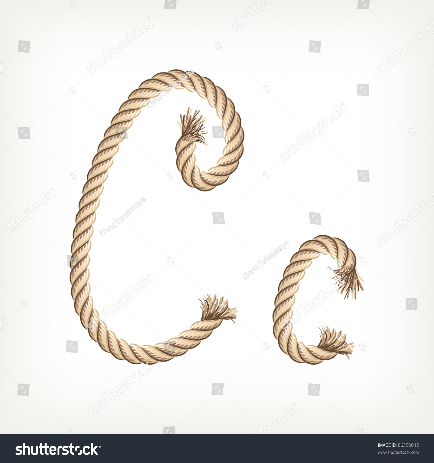 Rope Alphabet Letter C Stock Vector (Royalty Free) 86350042 | Shutterstock