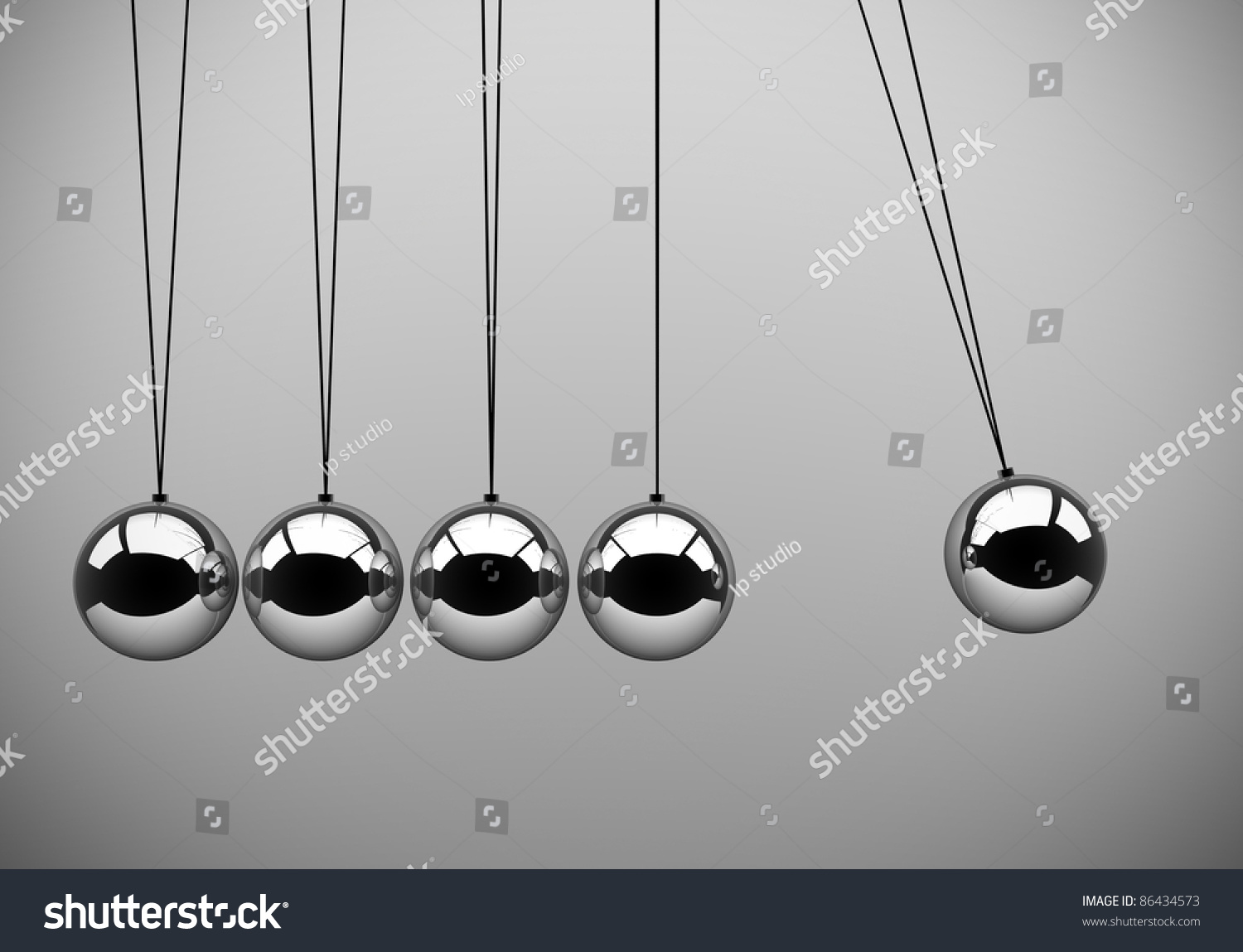 Close Newtons Cradle This 3d Render Stock Illustration 86434573 ...