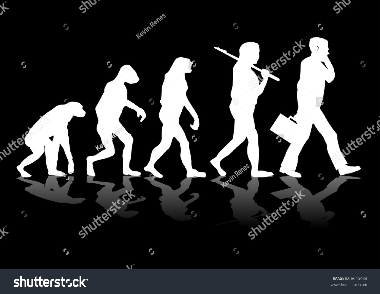 Abstract Silhouette Evolution Theory Stock Illustration 8645488 ...