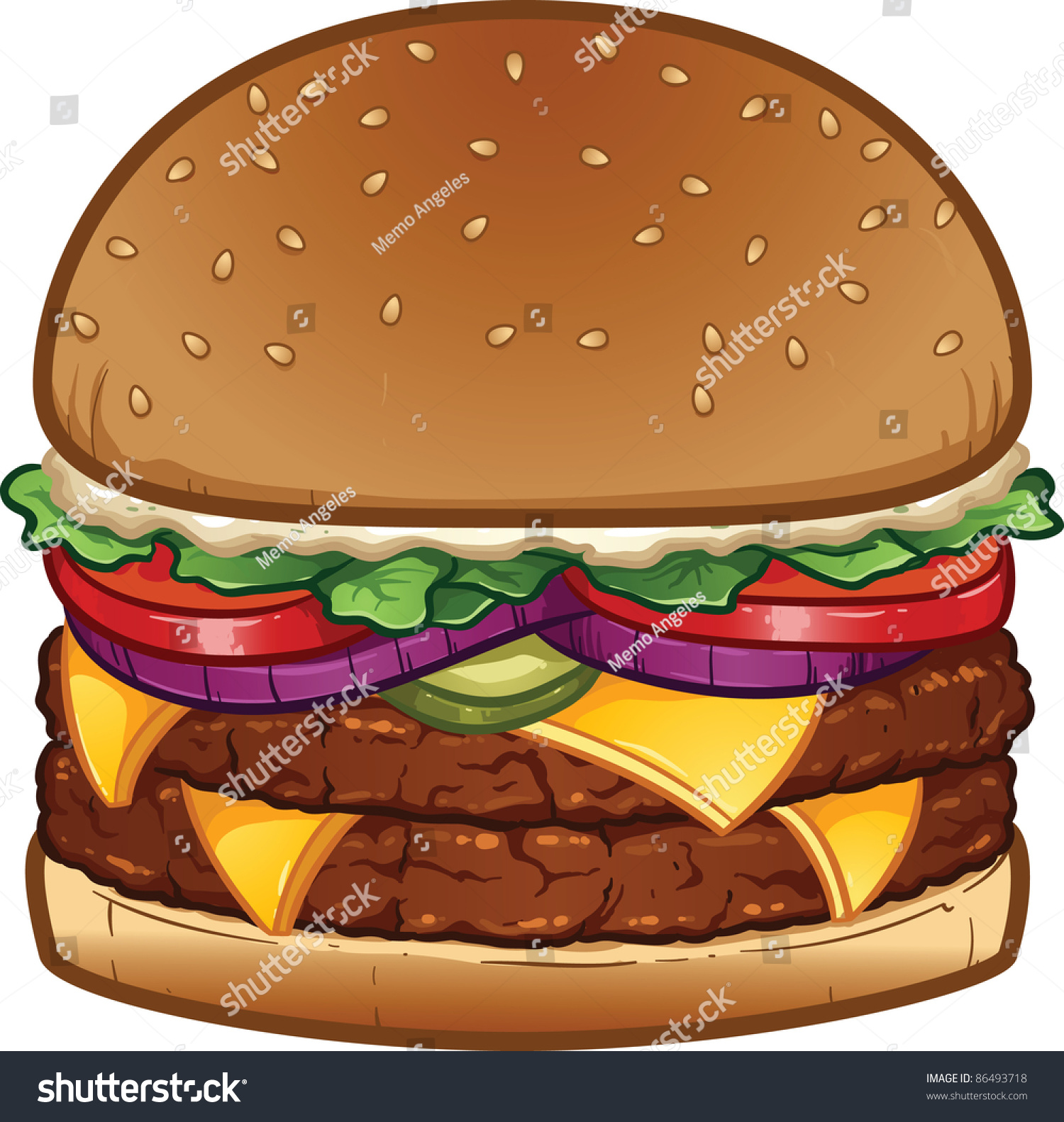 Delicious Cheeseburger Vector Illustration Simple Gradients Stock Delicious Cheeseburger Vector Illustration Simple Gradients Stock