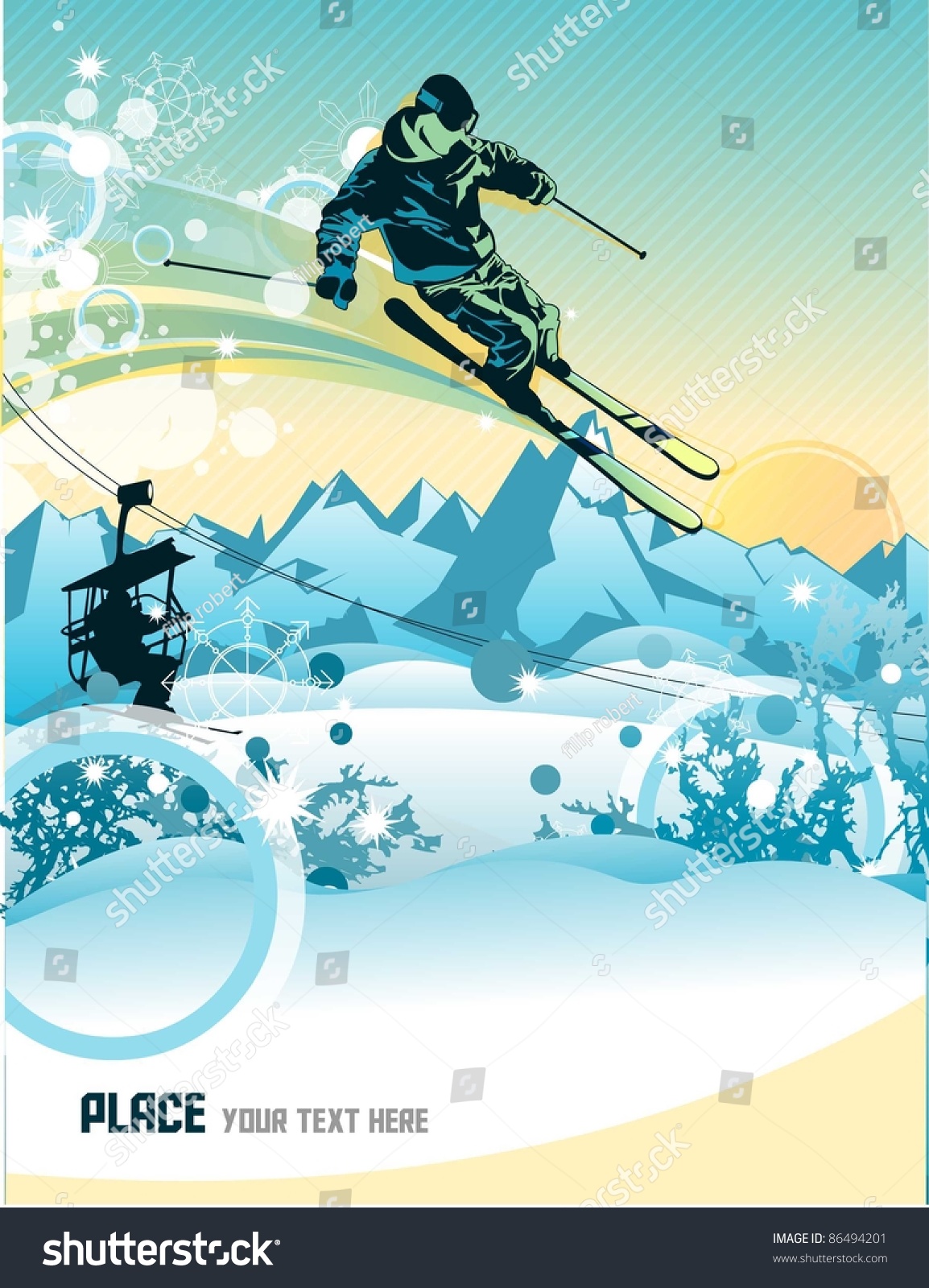 Спортивная рамка лыжи