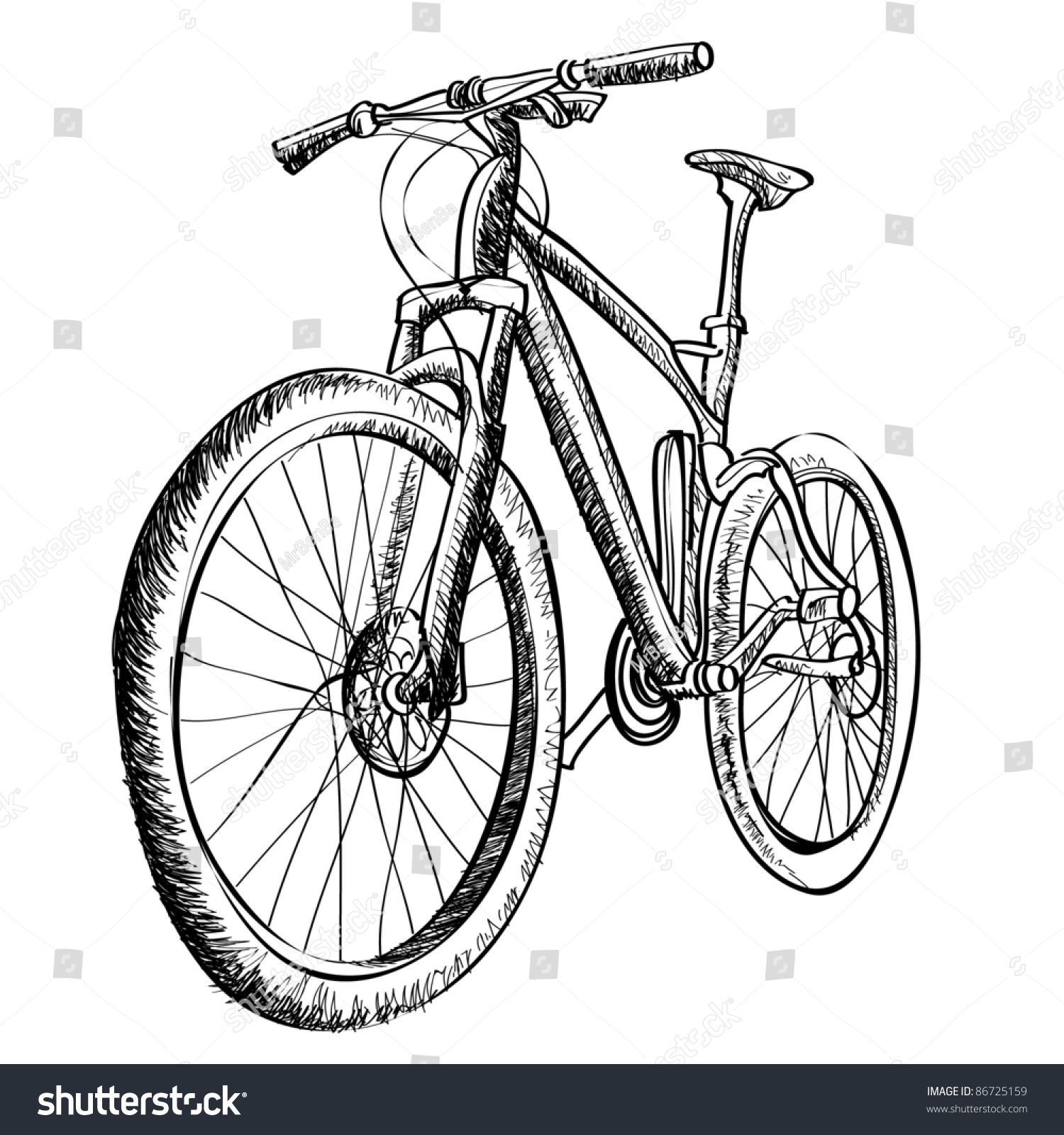 Горный велосипед карандашом