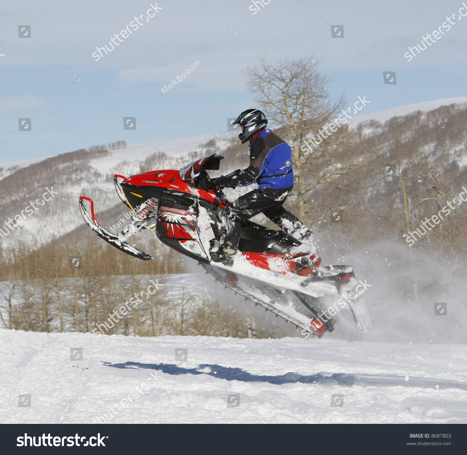 Snowmobile Jumping Stock Photo 8687803 | Shutterstock