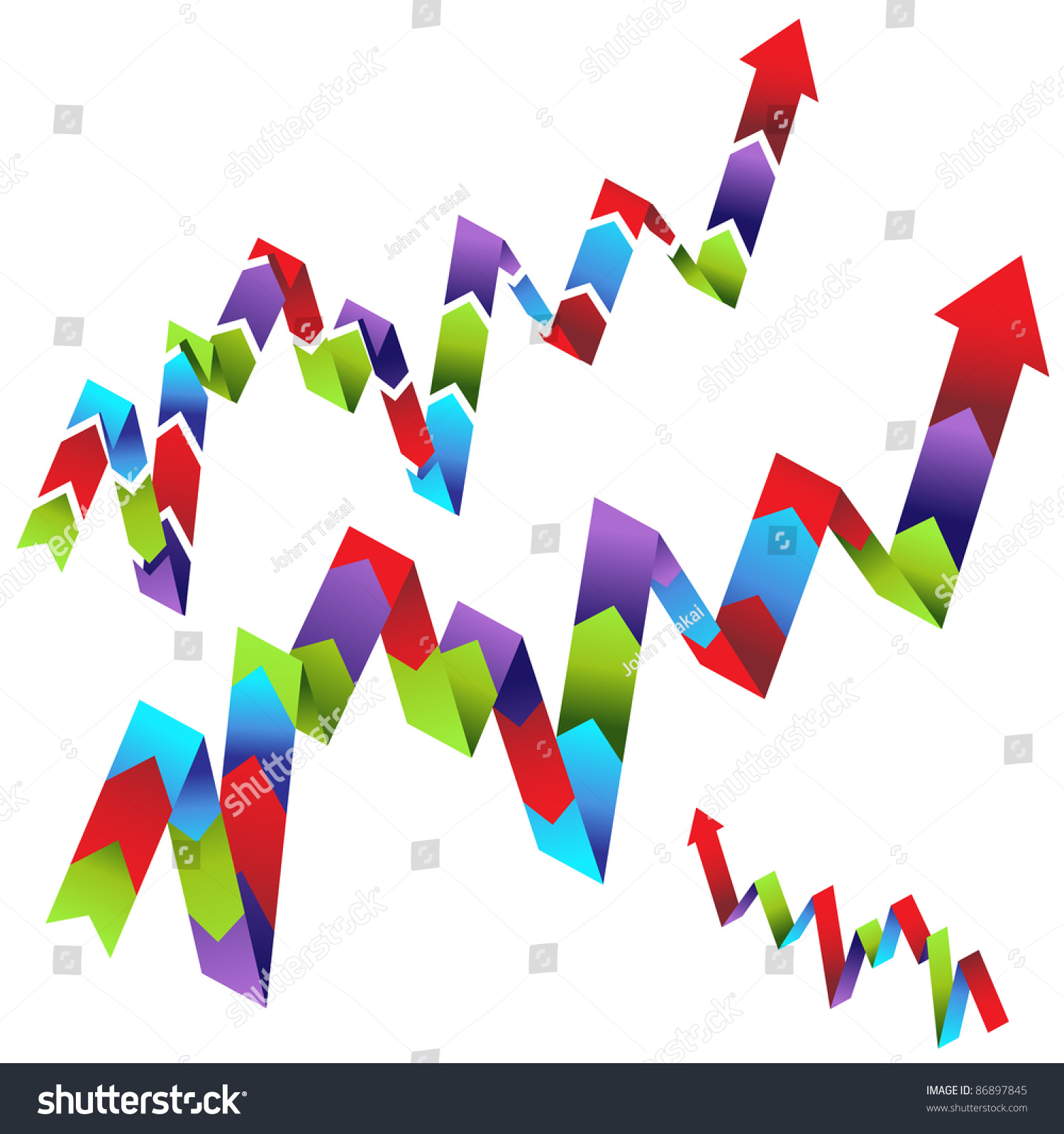 Image Line Graph Arrow Process Chart Stock Illustration 86897845 ...