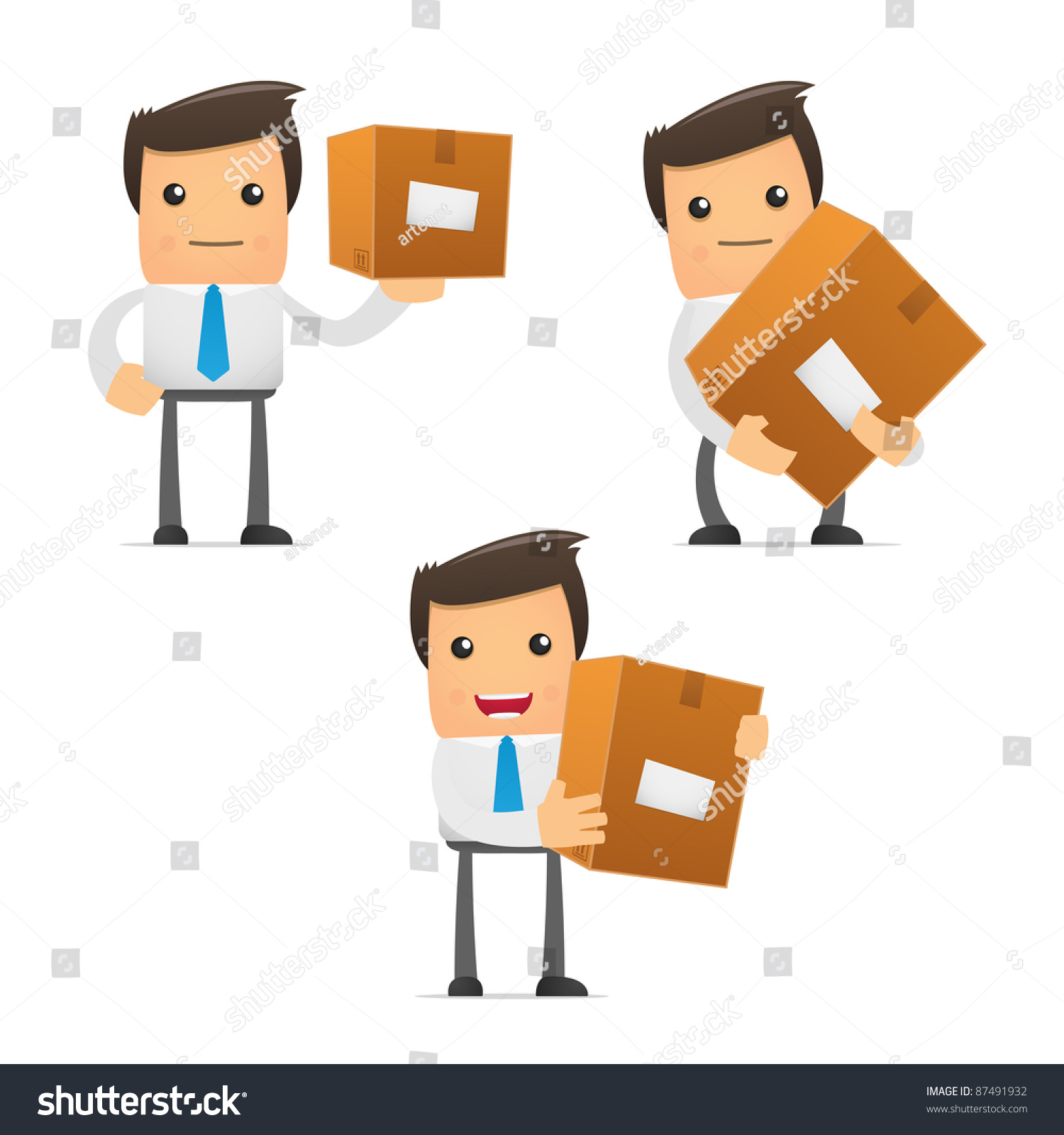 Set Funny Cartoon Office Worker Various Stock Vector (Royalty Free ...