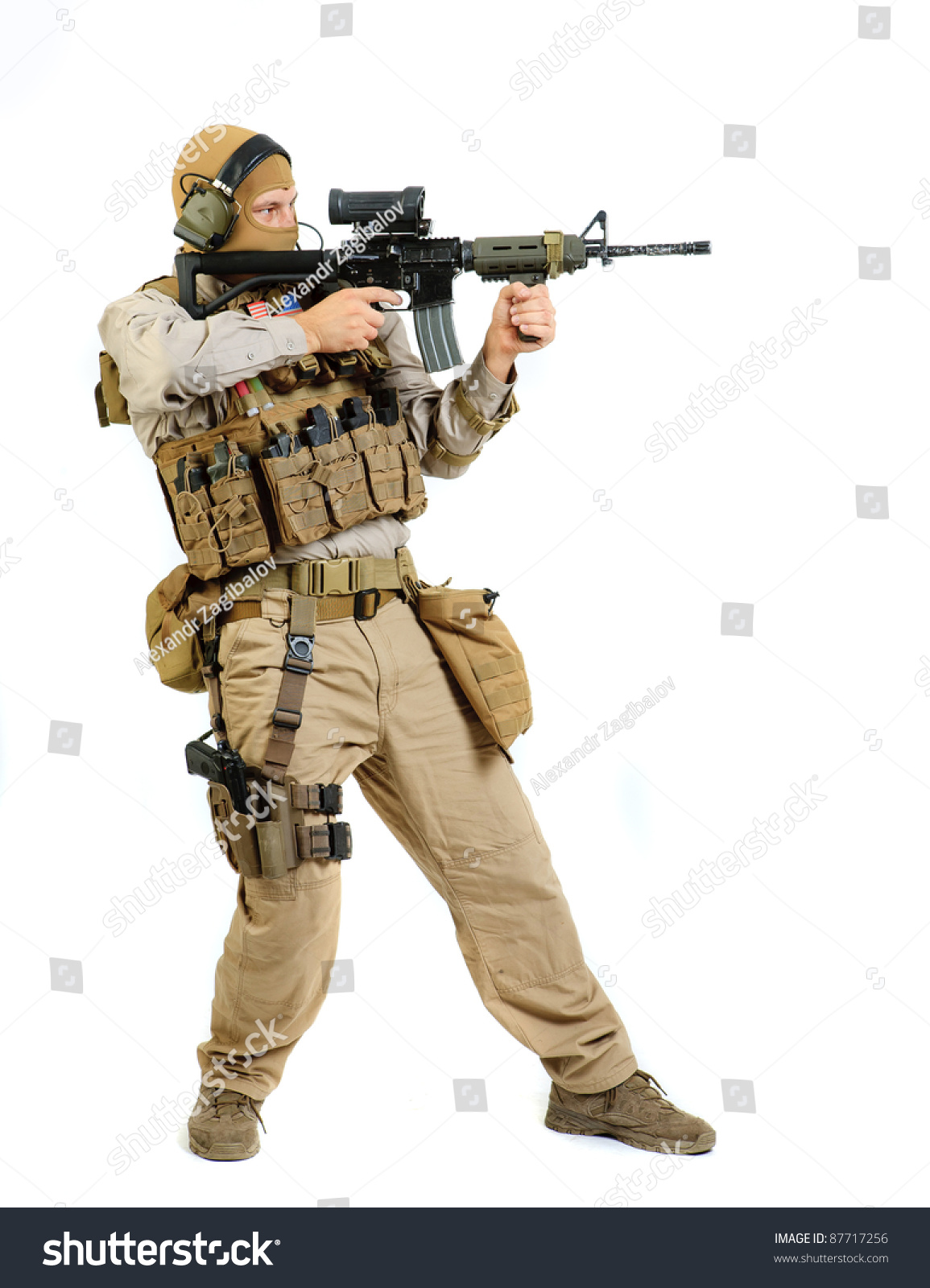 Soldier Rifle On White Background Stock Photo 87717256 | Shutterstock