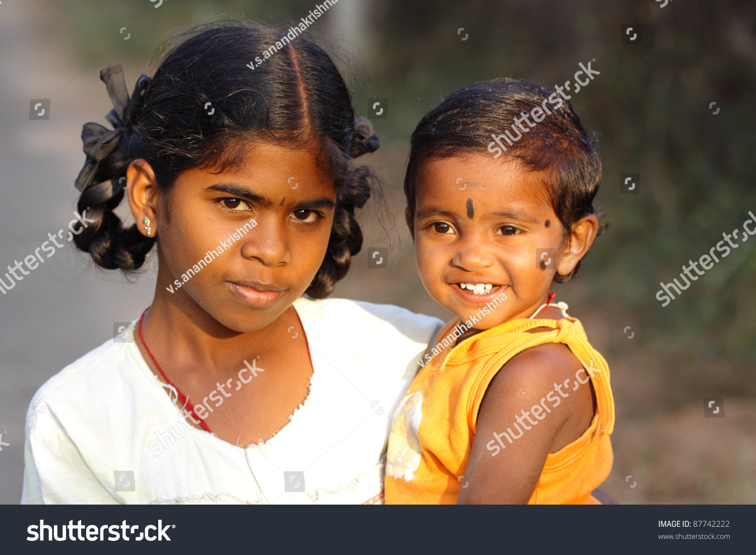 Indian Girl Little Boy Outdoor Background Stock Photo 87742222 ...