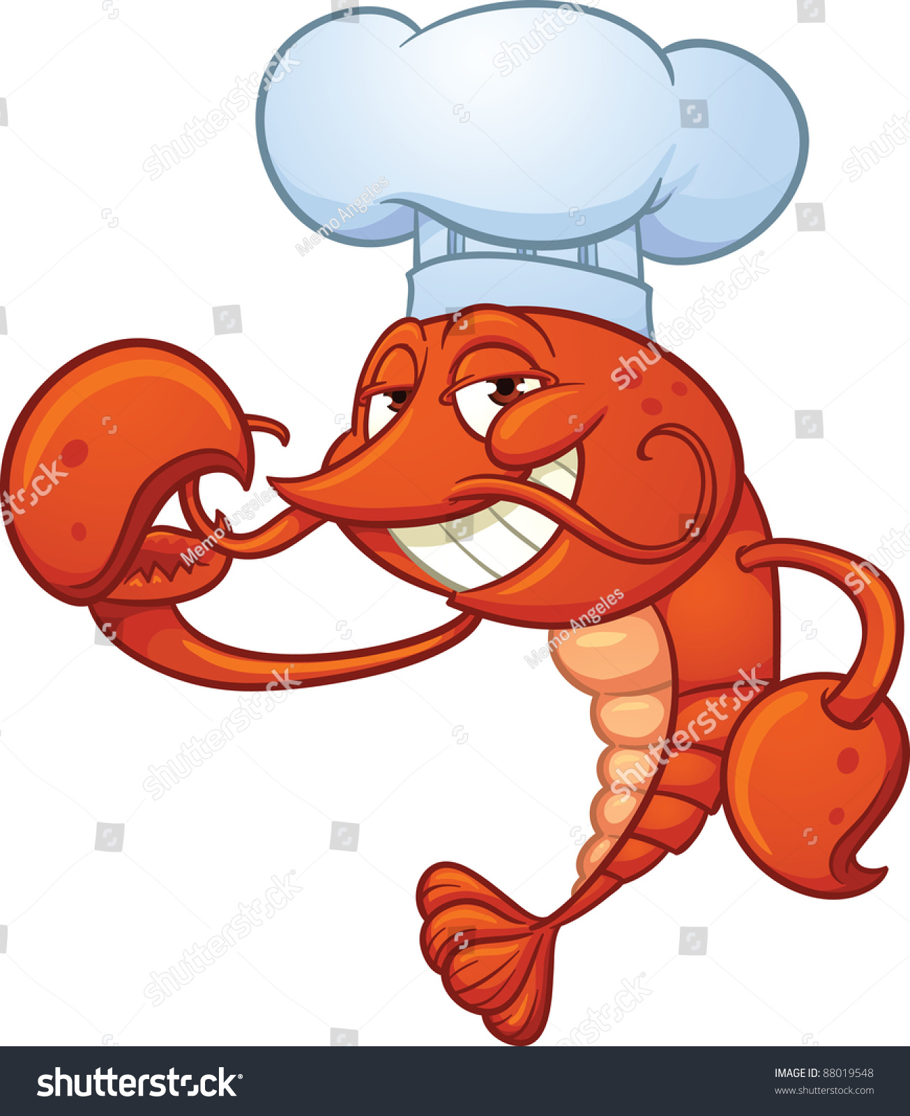 Cartoon Chef Lobster Vector Illustration Simple Stock Vector (Royalty ...