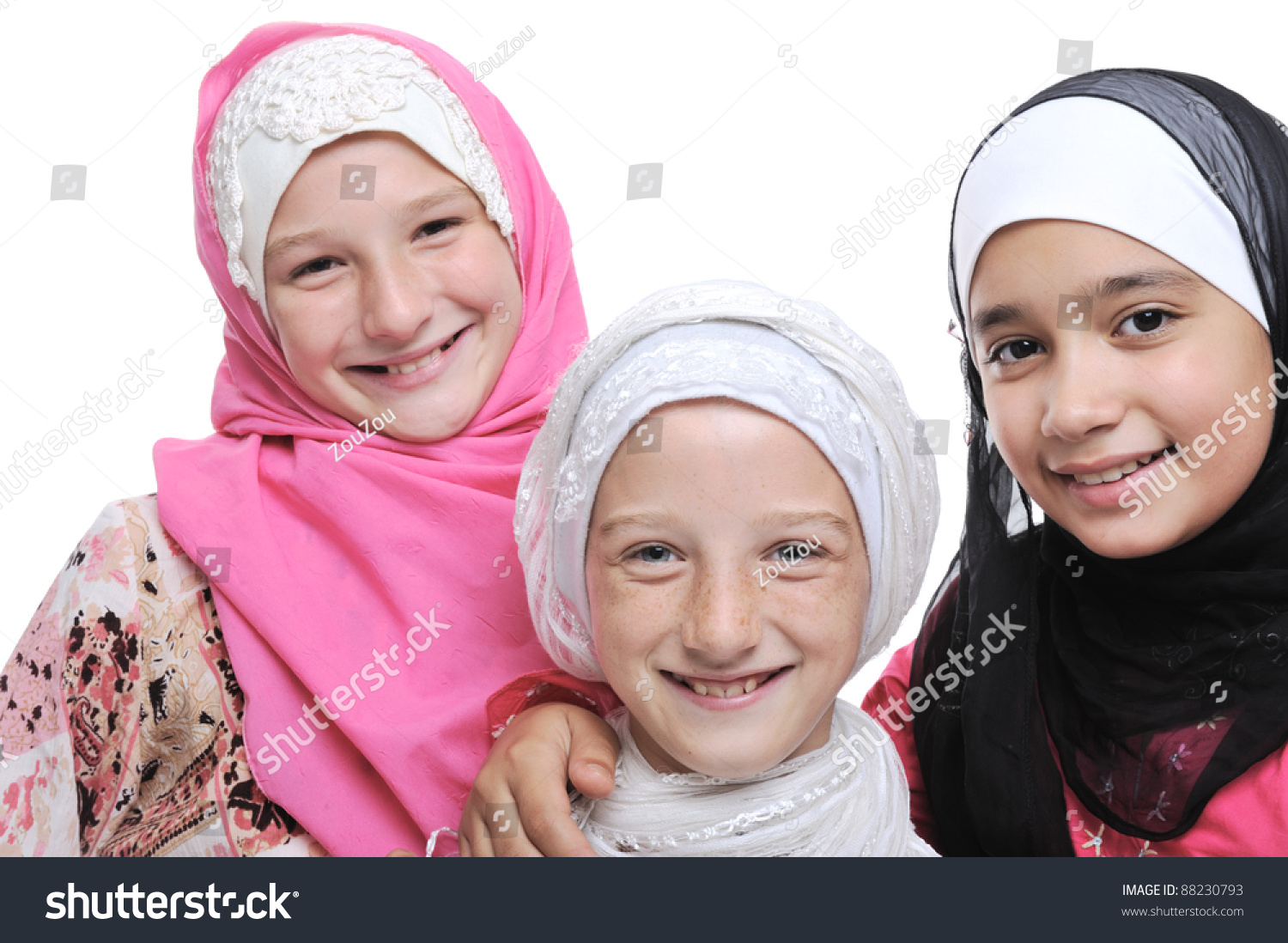 Group Happy Little Muslim Girls Stock Photo 88230793 | Shutterstock