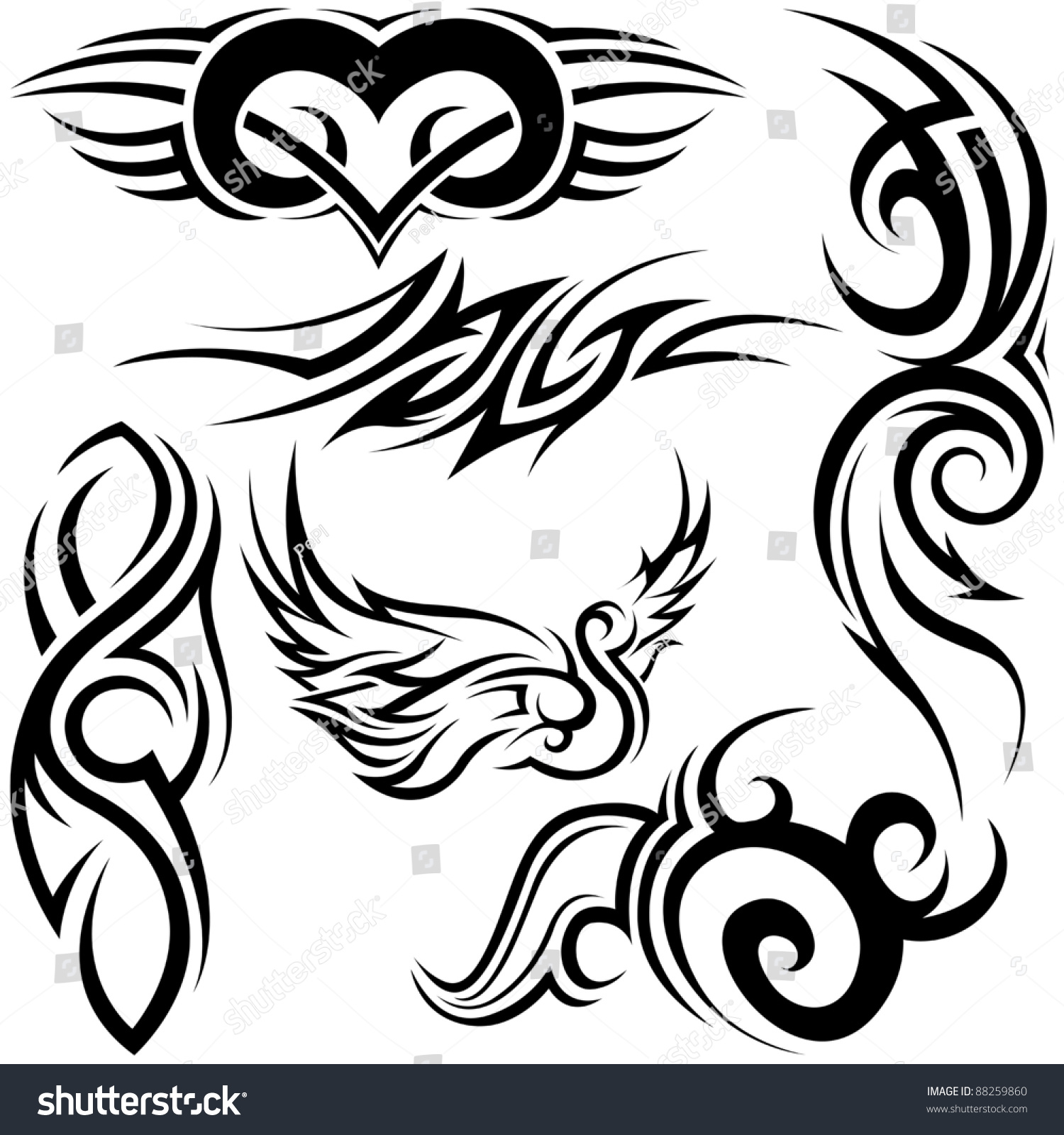 Tribal Tattoos Stock Illustration 88259860 | Shutterstock