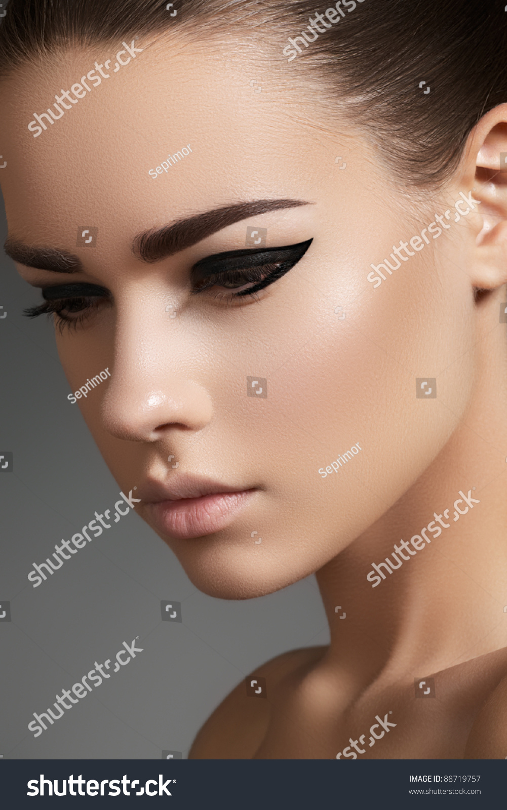 Glamourous Closeup Female Portrait Fashion Evening Stock Photo 88719757 ...