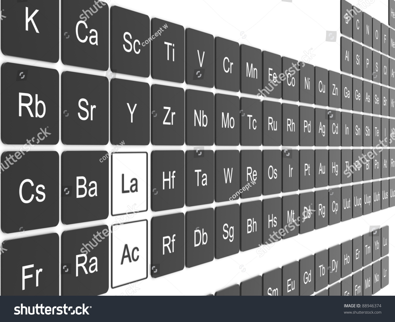 Periodic Table On White Wall Stock Illustration 88946374 | Shutterstock