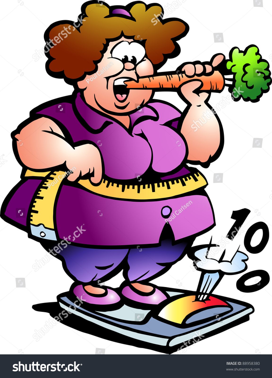 Handdrawn Vector Illustration Fat Lady Stock Vector Royalty Free