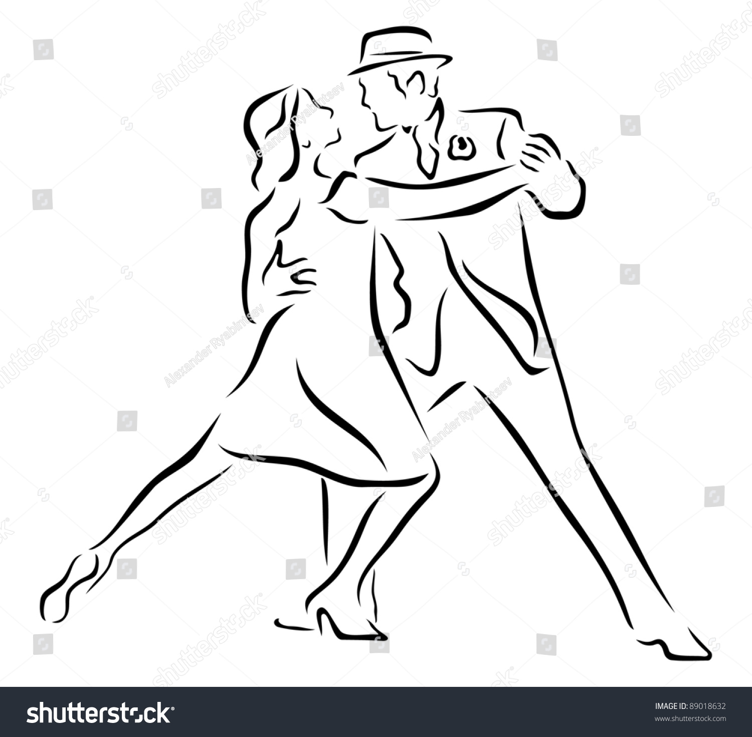 Tango Dancers Stock Vector (Royalty Free) 89018632 | Shutterstock