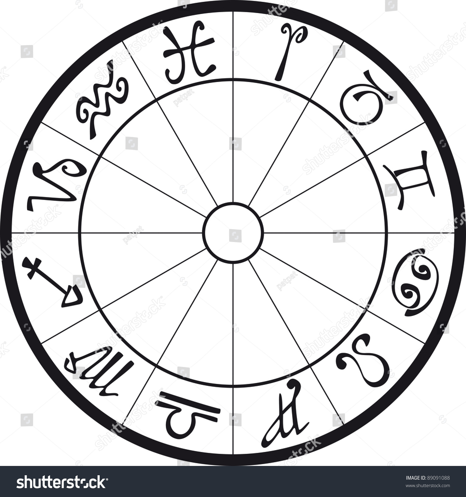 Zodiac Sign Vector Stock Vector (Royalty Free) 89091088 | Shutterstock