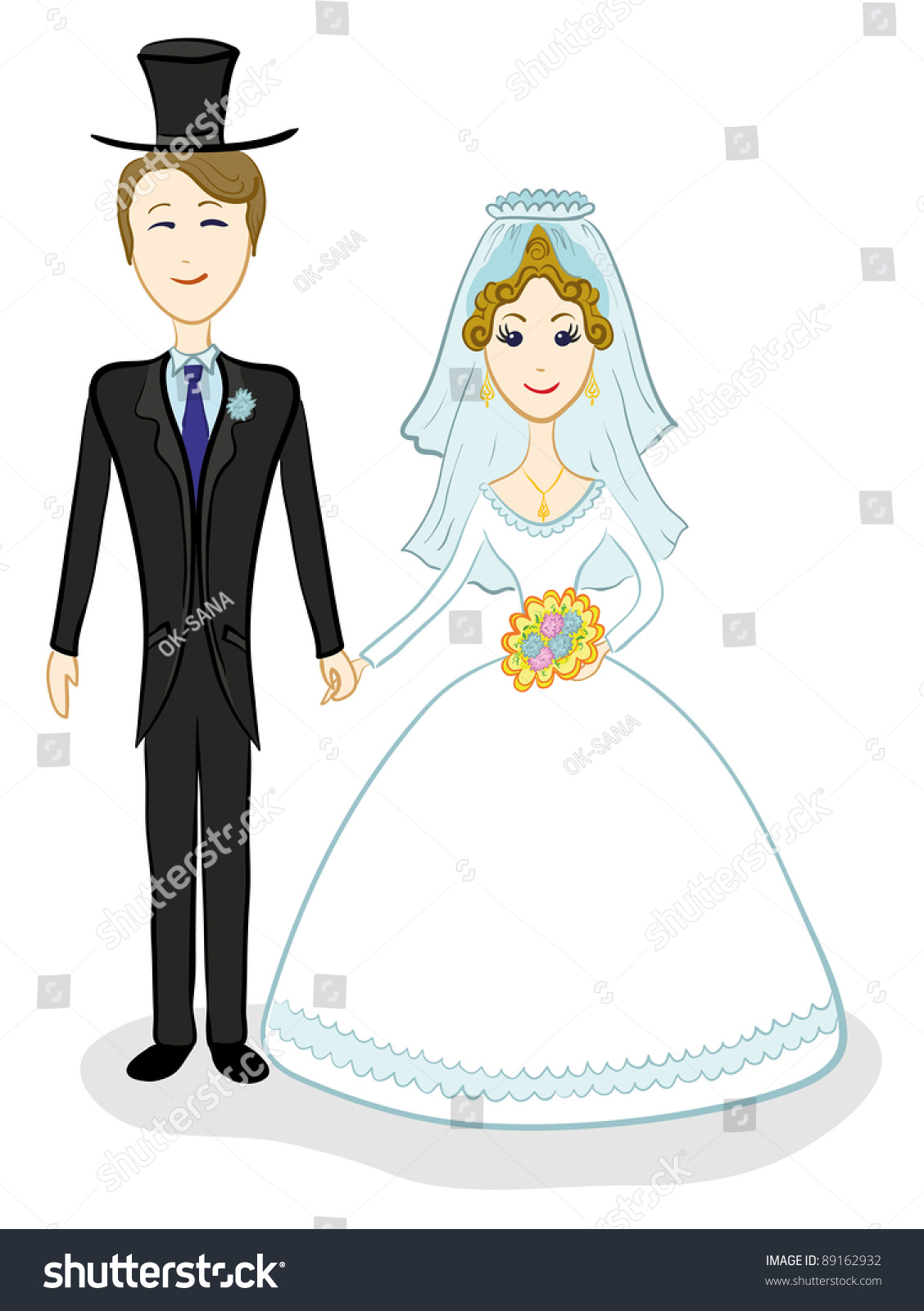 Жених и невеста на вафельной бумаге