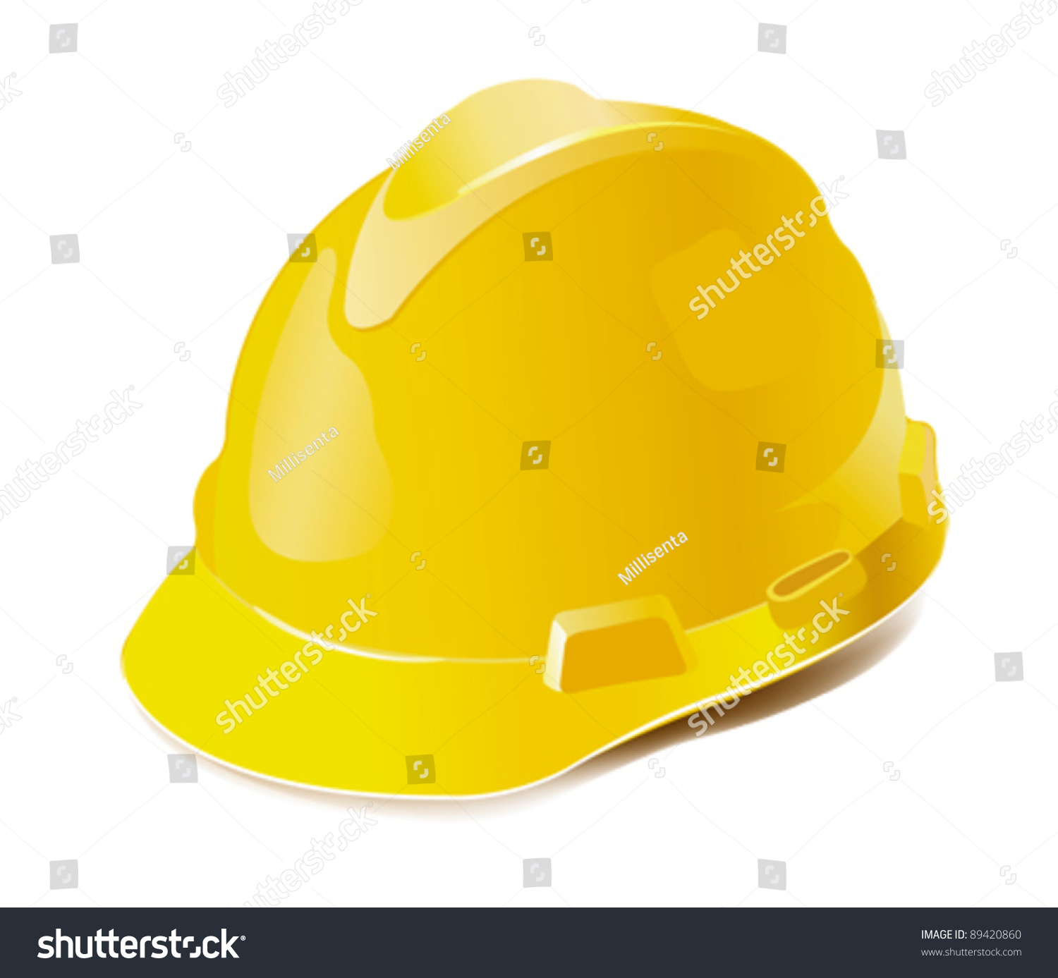 Yellow Hard Hat Isolated On White Stock Vector (Royalty Free) 89420860 ...