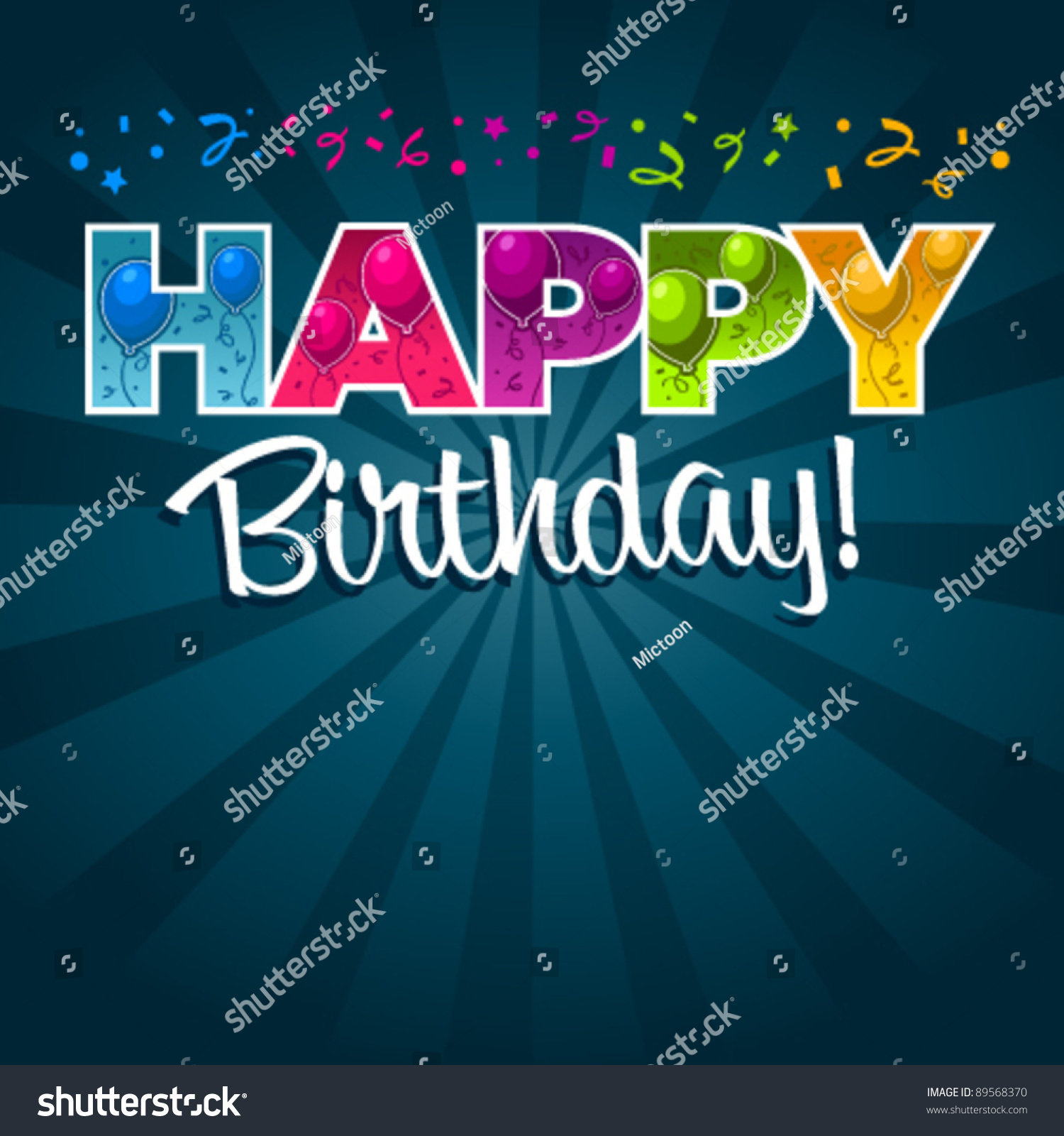 Happy Birthday Card Stock Vector (royalty Free) 89568370 