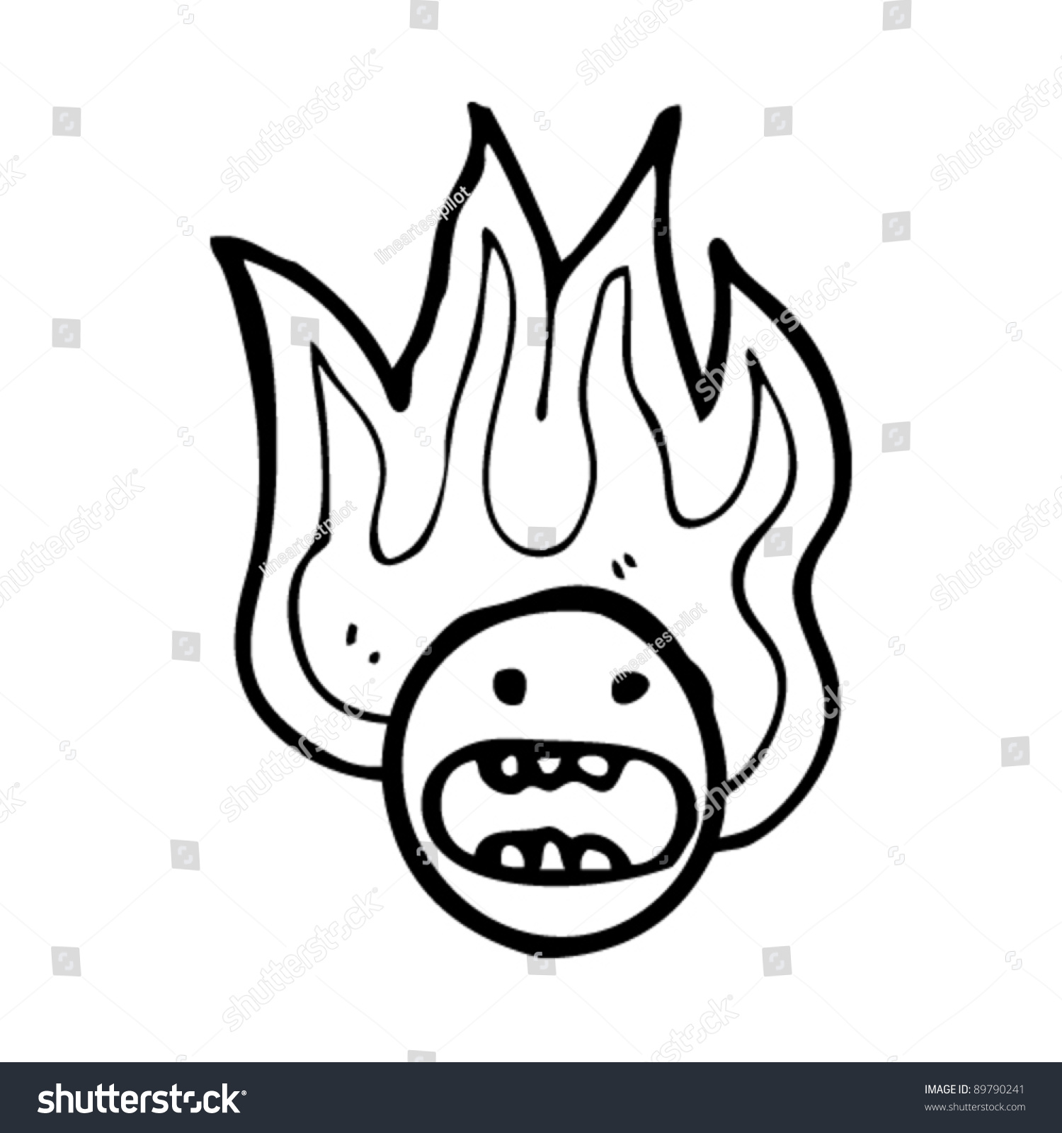 Flaming Emoticon Face Cartoon Stock Vector (Royalty Free) 89790241 ...