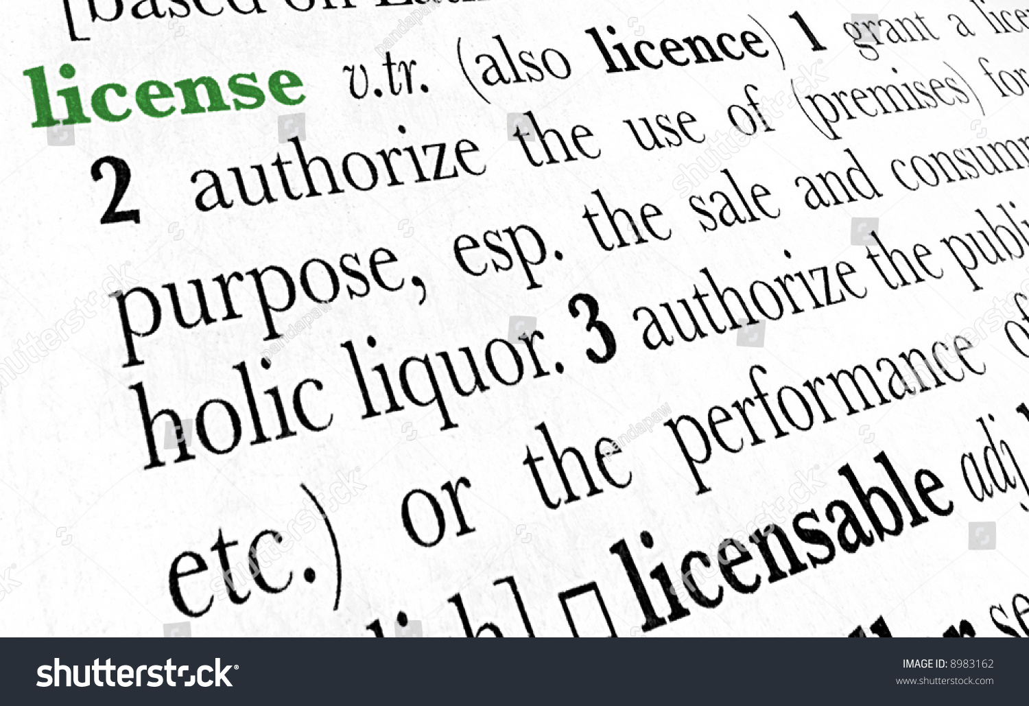 License Word Dictionary Definition Great Perspective Stock Photo 8983162 Shutterstock License Word Dictionary Definition Great Perspective Stock Photo 8983162 Shutterstock