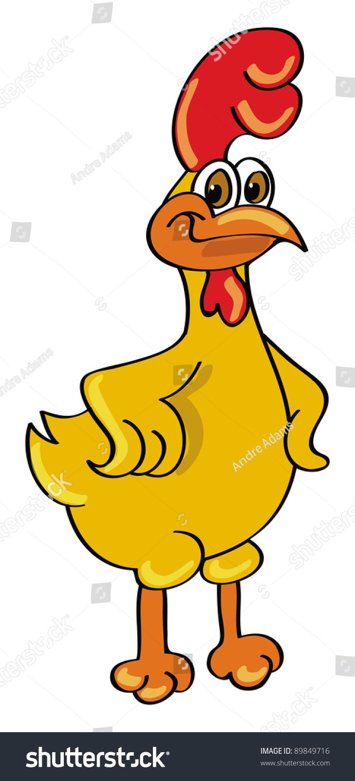 Cartoon Vector Illustration Chicken Standing Stock Vector (Royalty Free ...