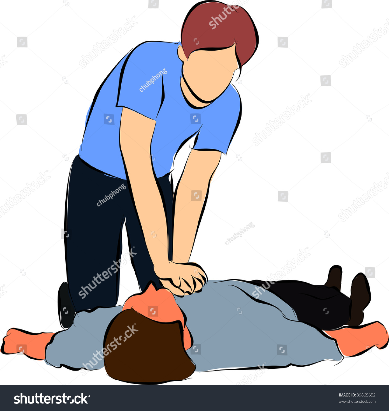 Cardiopulmonary Resuscitation Cpr Stock Illustration 89865652 