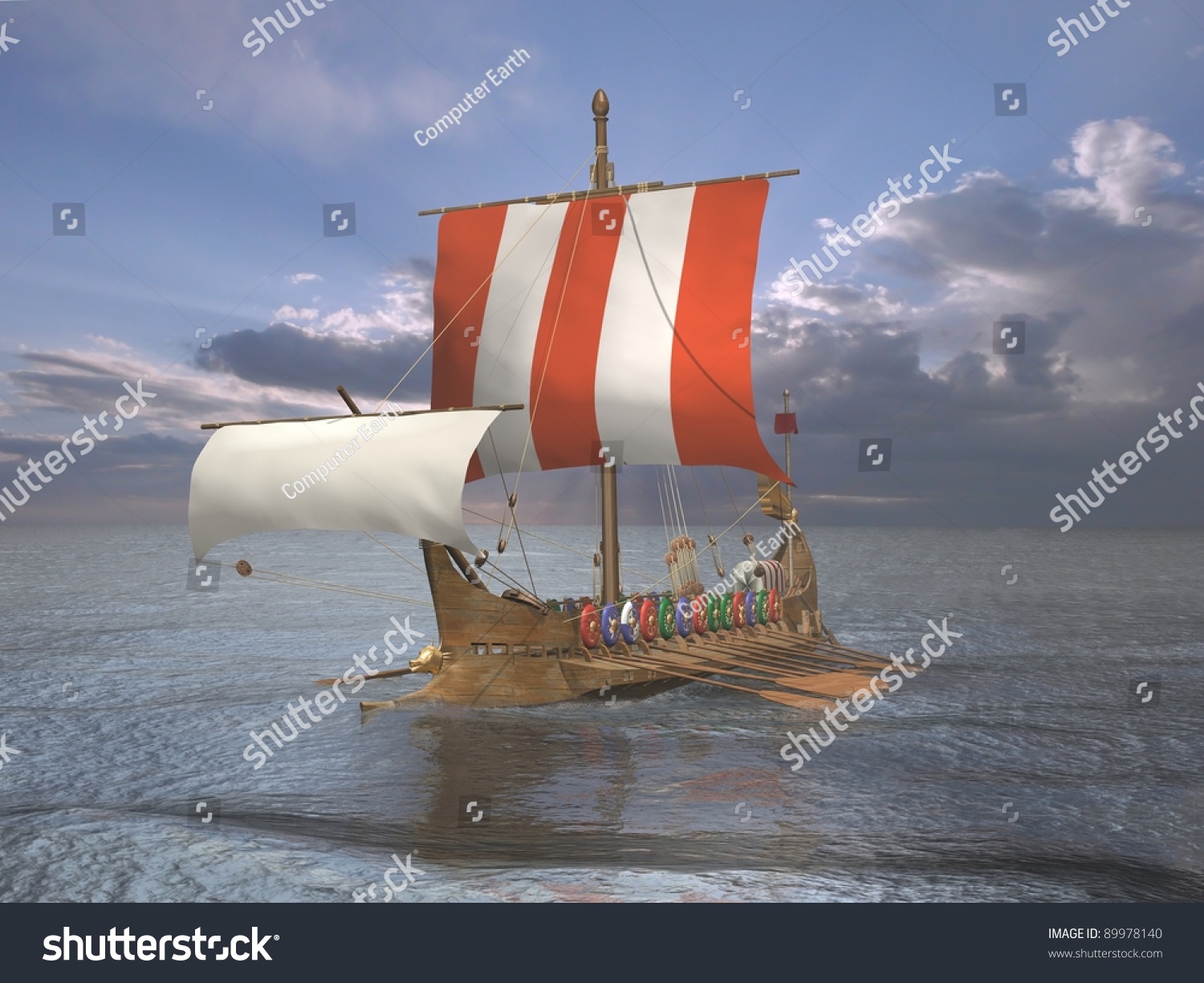 Galley Ship Stock Illustration 89978140 | Shutterstock