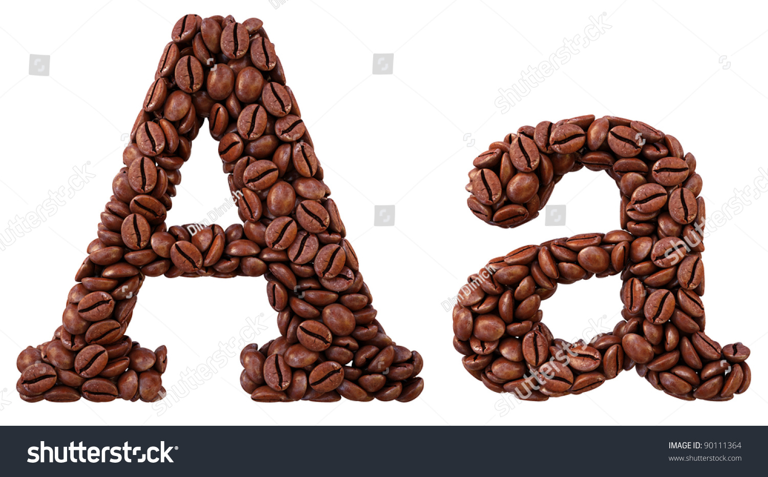 Alphabet Coffee Beans Isolated On White Stock Illustration 90111364 ...