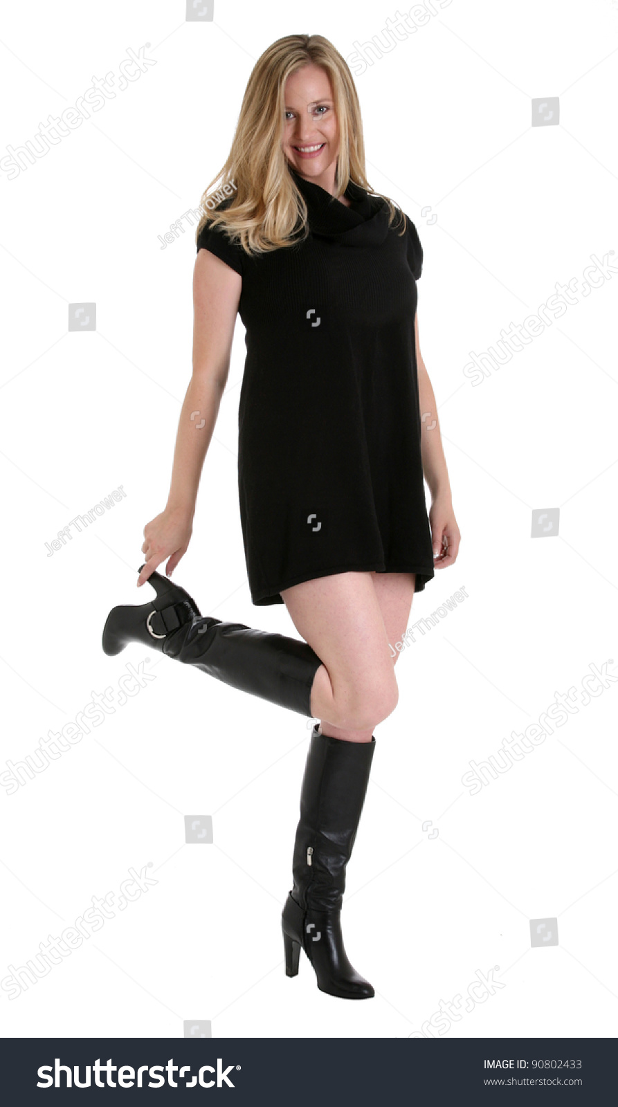 ladies black dress boots