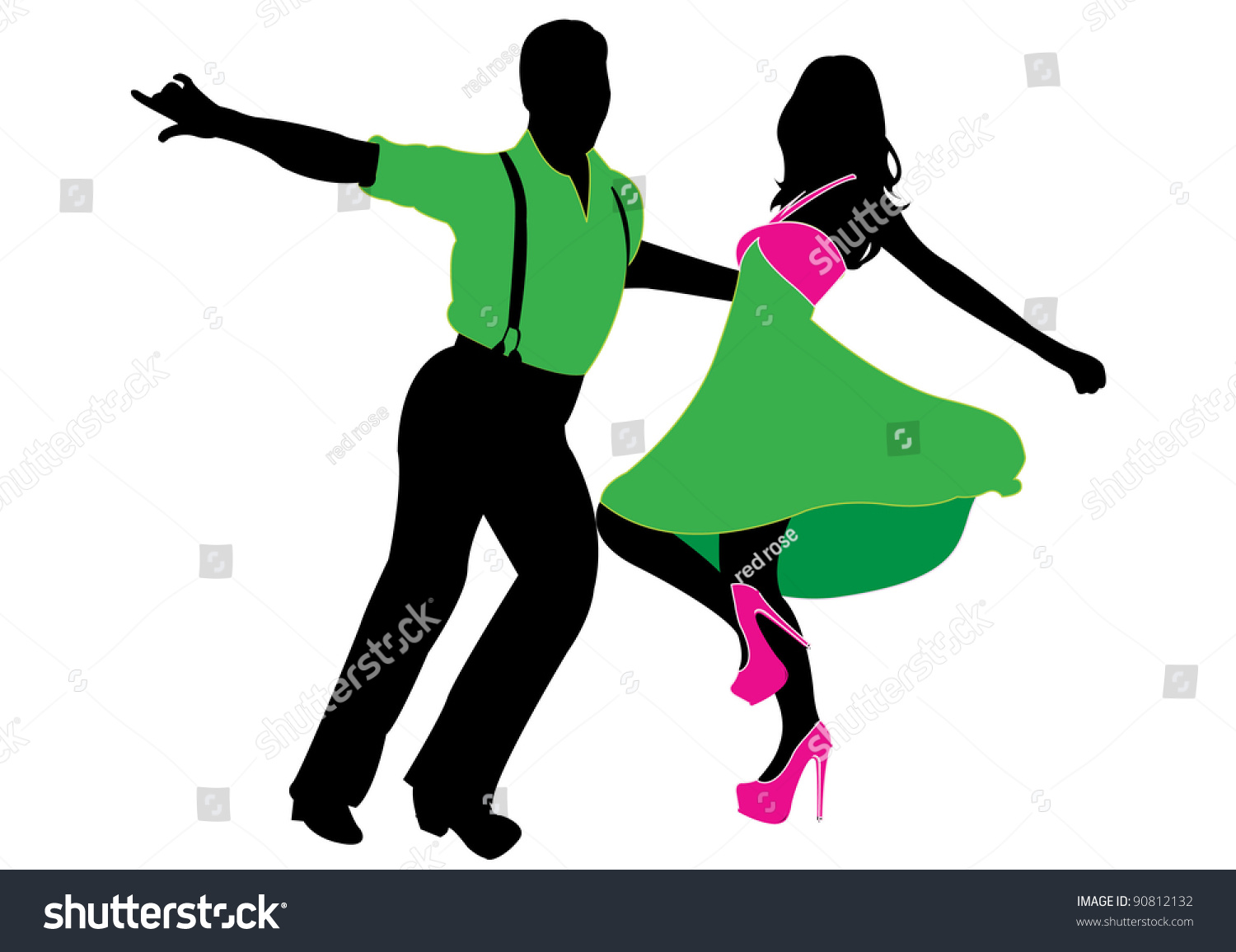 Dancing Couple Stock Vector Royalty Free 90812132 Shutterstock