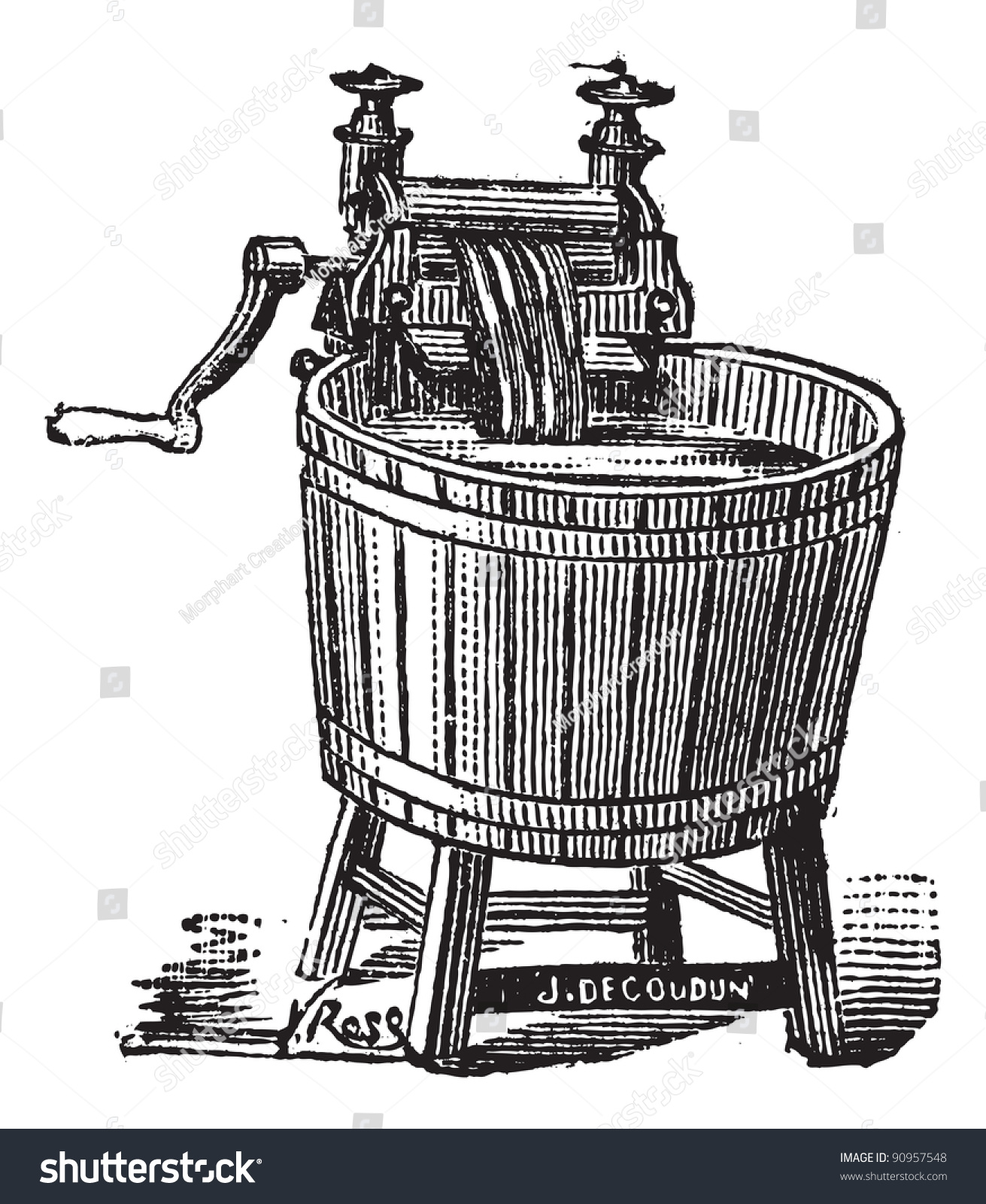 Old Engraved Illustration Spin Washer Pressure Stock Vector (Royalty ...