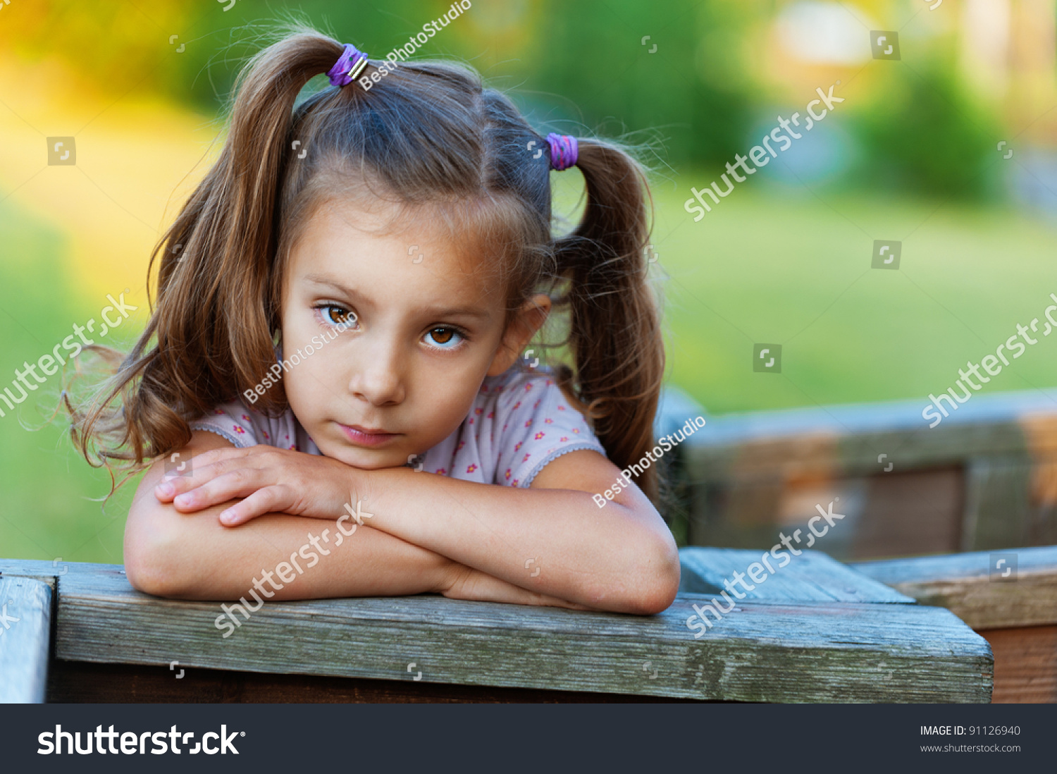 Closeup Portrait Cute Sad Girl Child Stock Photo 91126940 | Shutterstock