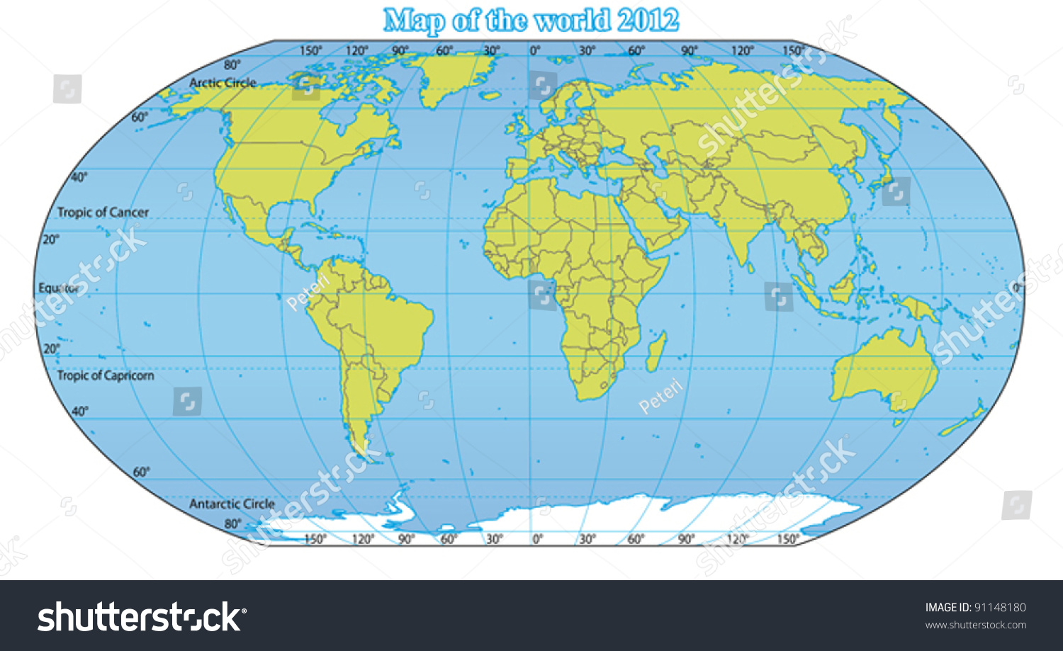 World Map 2012 Including New States Stock Vector (Royalty Free ...